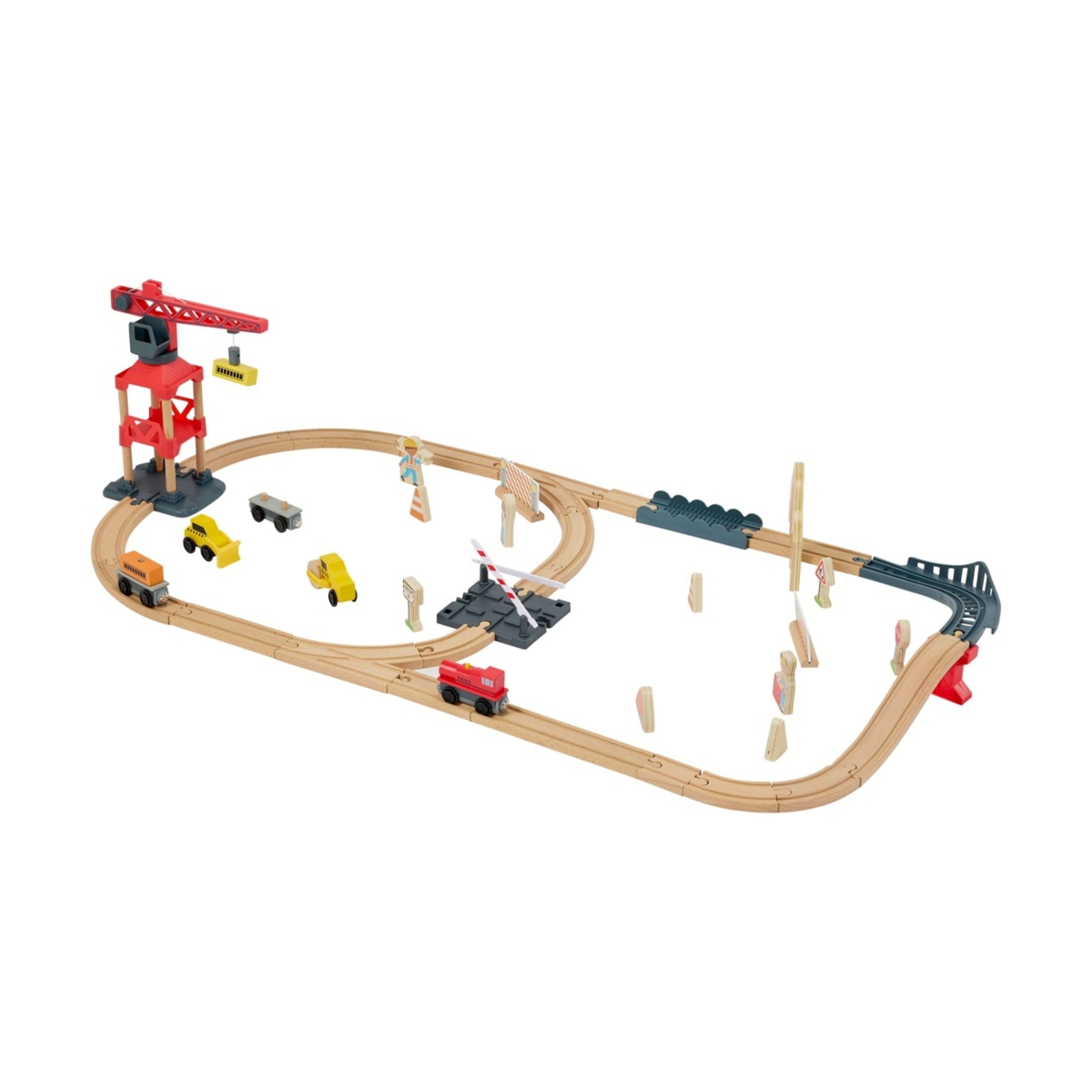 2 52 Piece Wooden Construction Train Set, 2 of 6