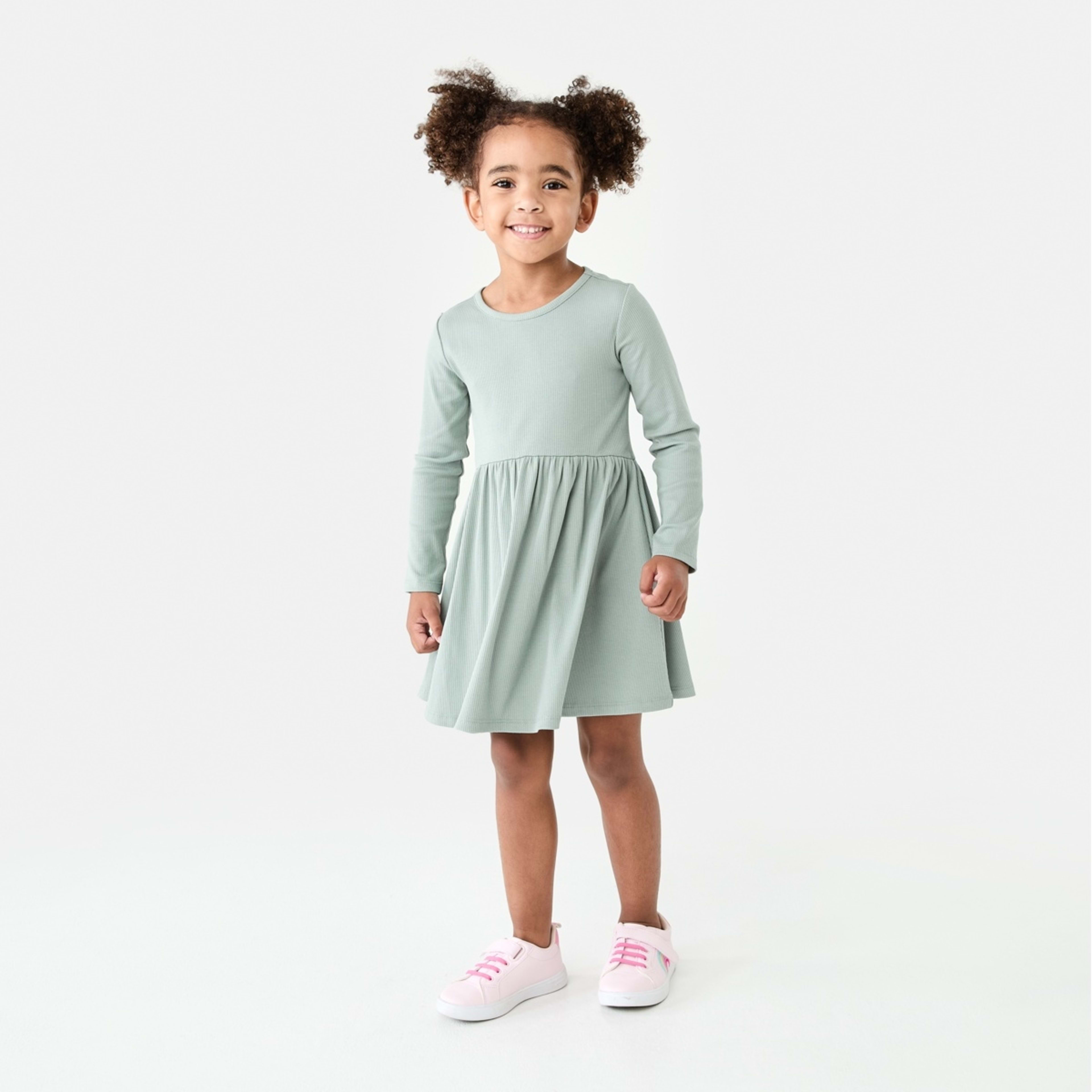 6 Rib Jersey Dress Iceberg Green, 6 of 9