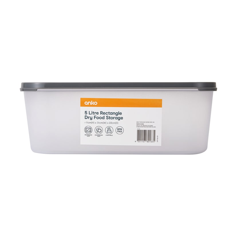 5L Rectangle Dry Food Storage Kmart