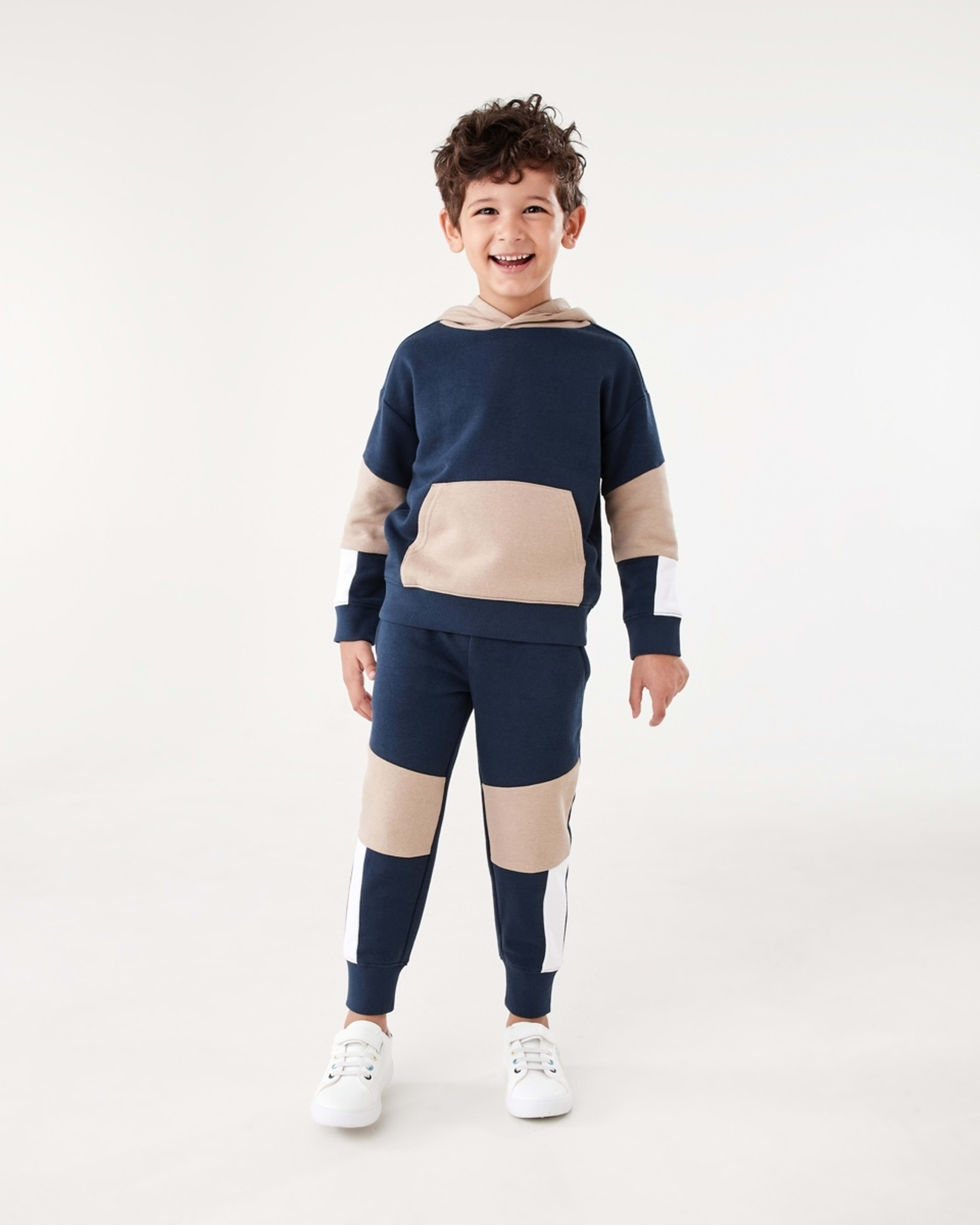 6 Colour Block Hoodie Dress Navy, 6 of 9