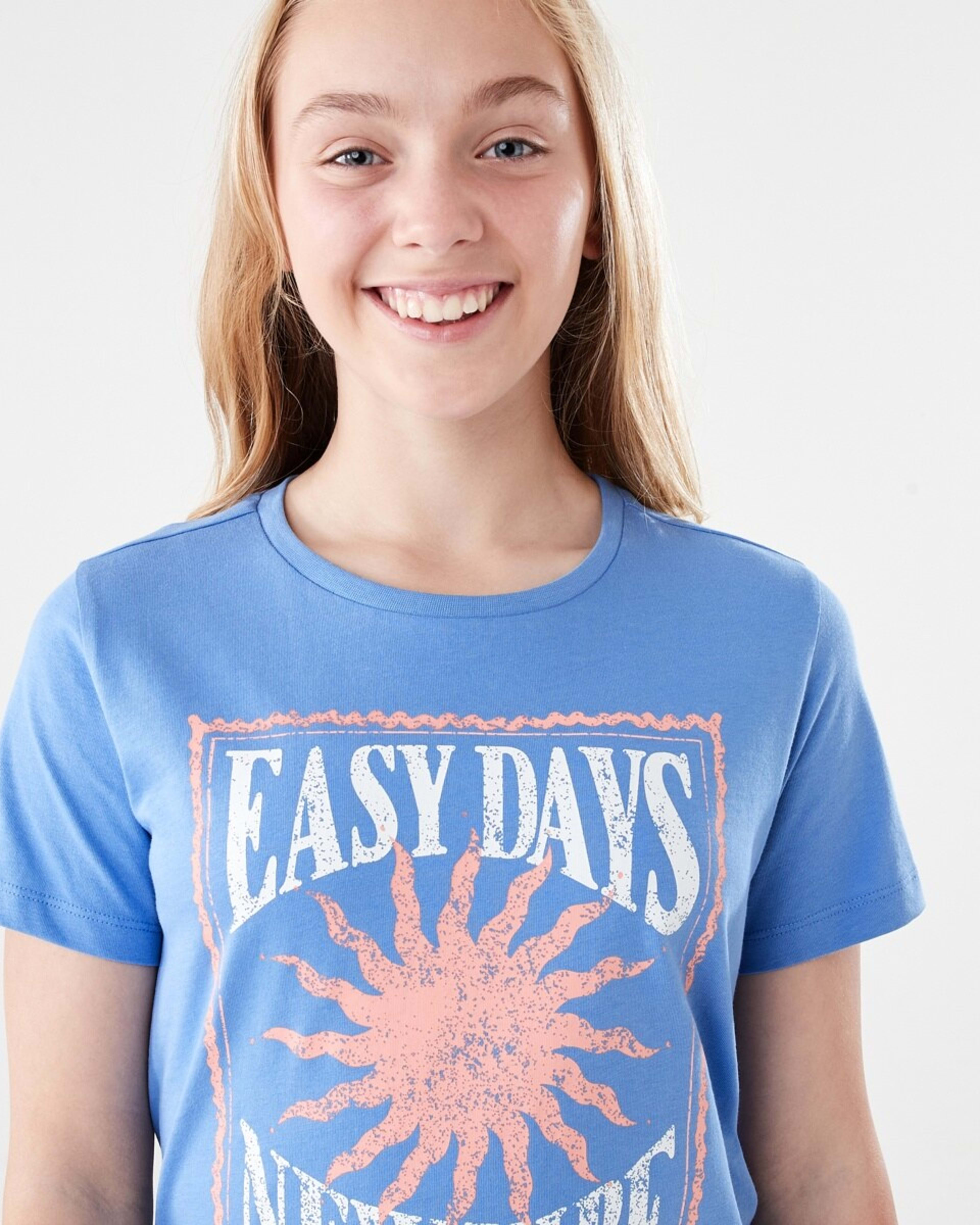 3 Short Sleeve Print T-shirt EASY DAYS NEW VIBE BLUE, 3 of 6