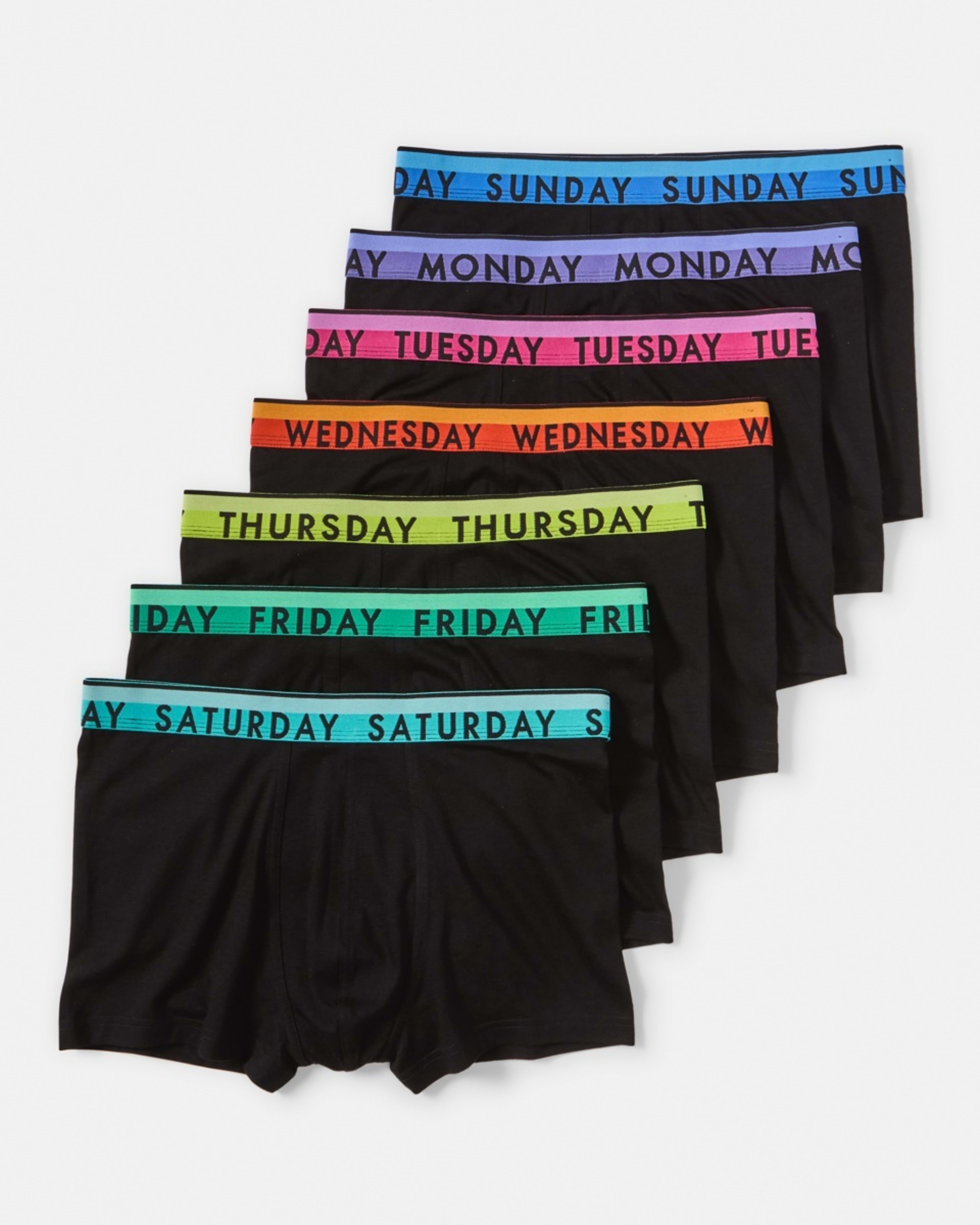 1 7 Pack 7 Day Trunks BLACKCOLOR, 1 of 10