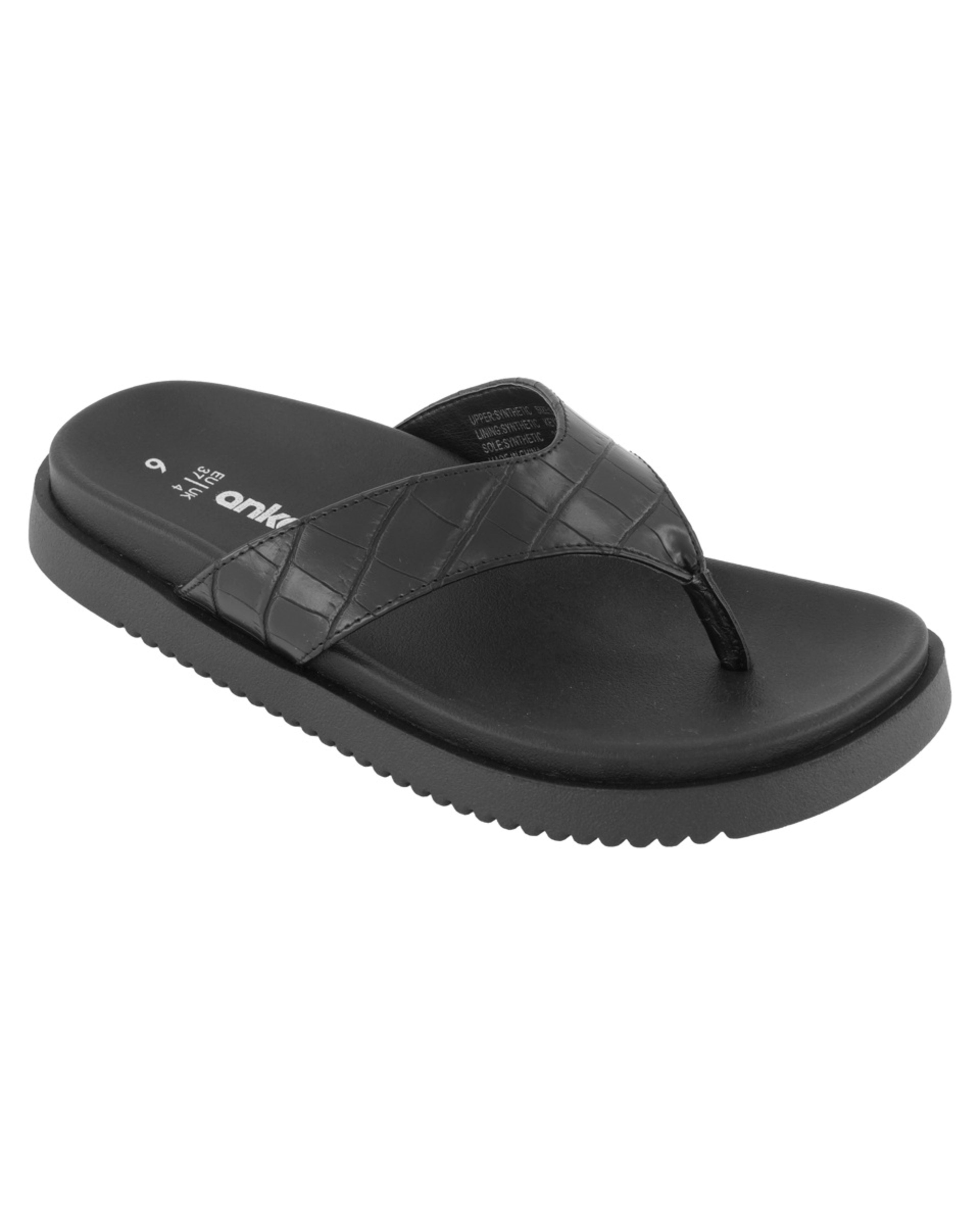 1 Chunky Toe Post Slides CROC BLACK, 1 of 3