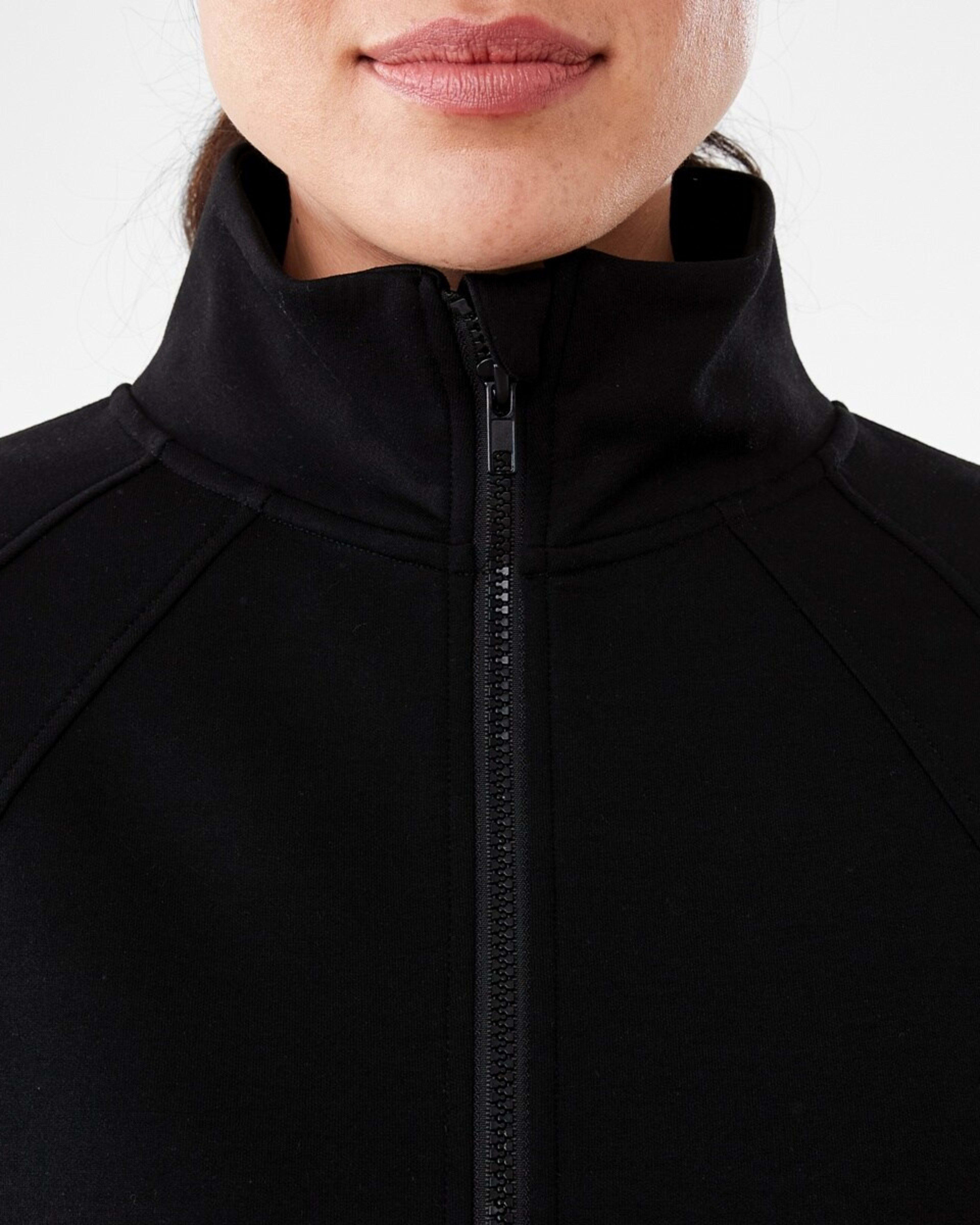 5 Active Womens Half Zip Long Sleeve Sweatshirt Black, 5 of 6