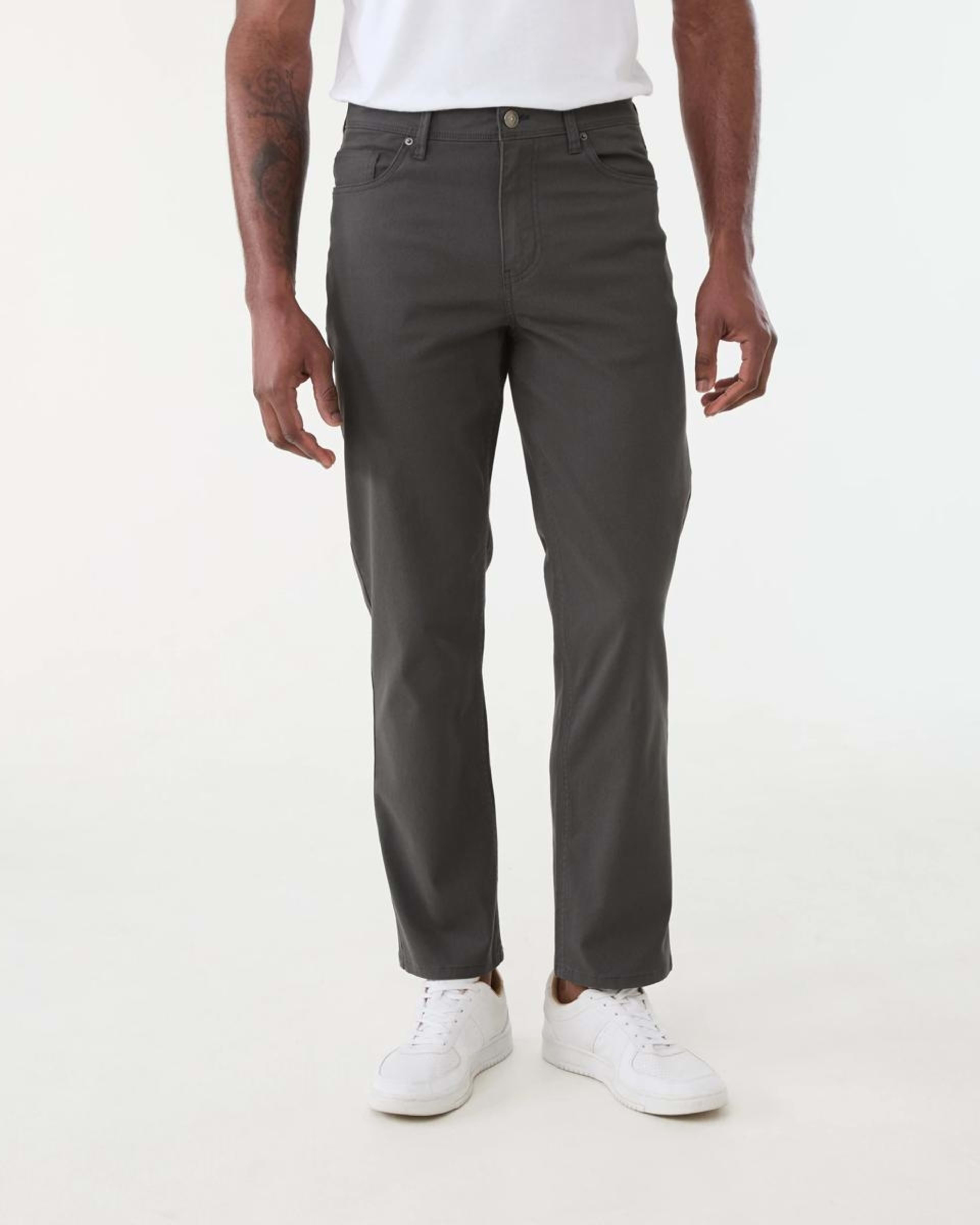 1 Straight Textured Jeans VOLCANIC ROCK, 1 of 5
