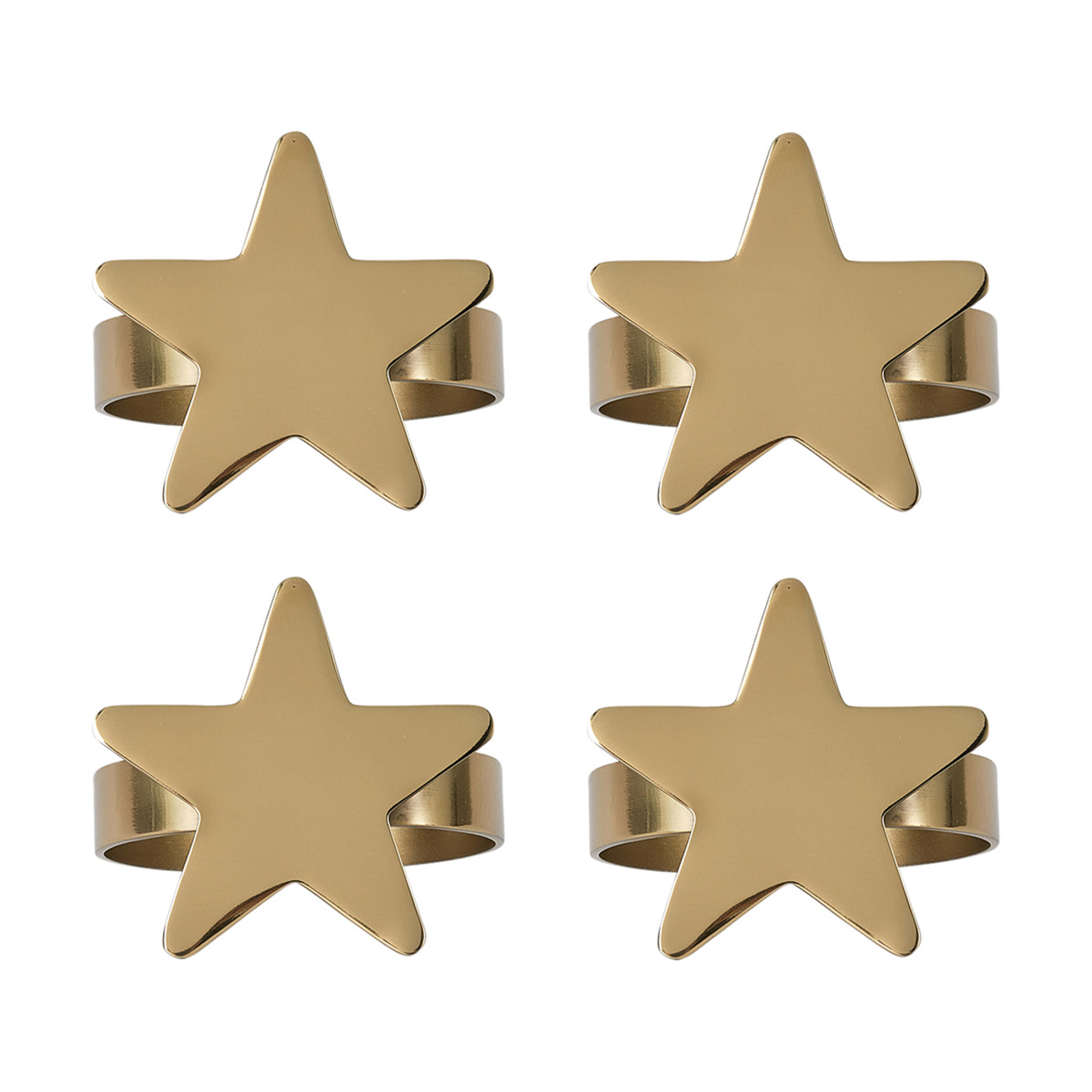 4 Pack Brass Star Napkin Rings Kmart