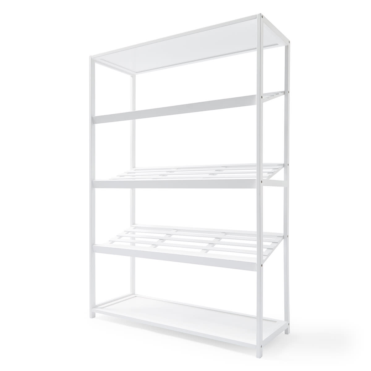 5 Tier White Bamboo Shoe Rack Kmart