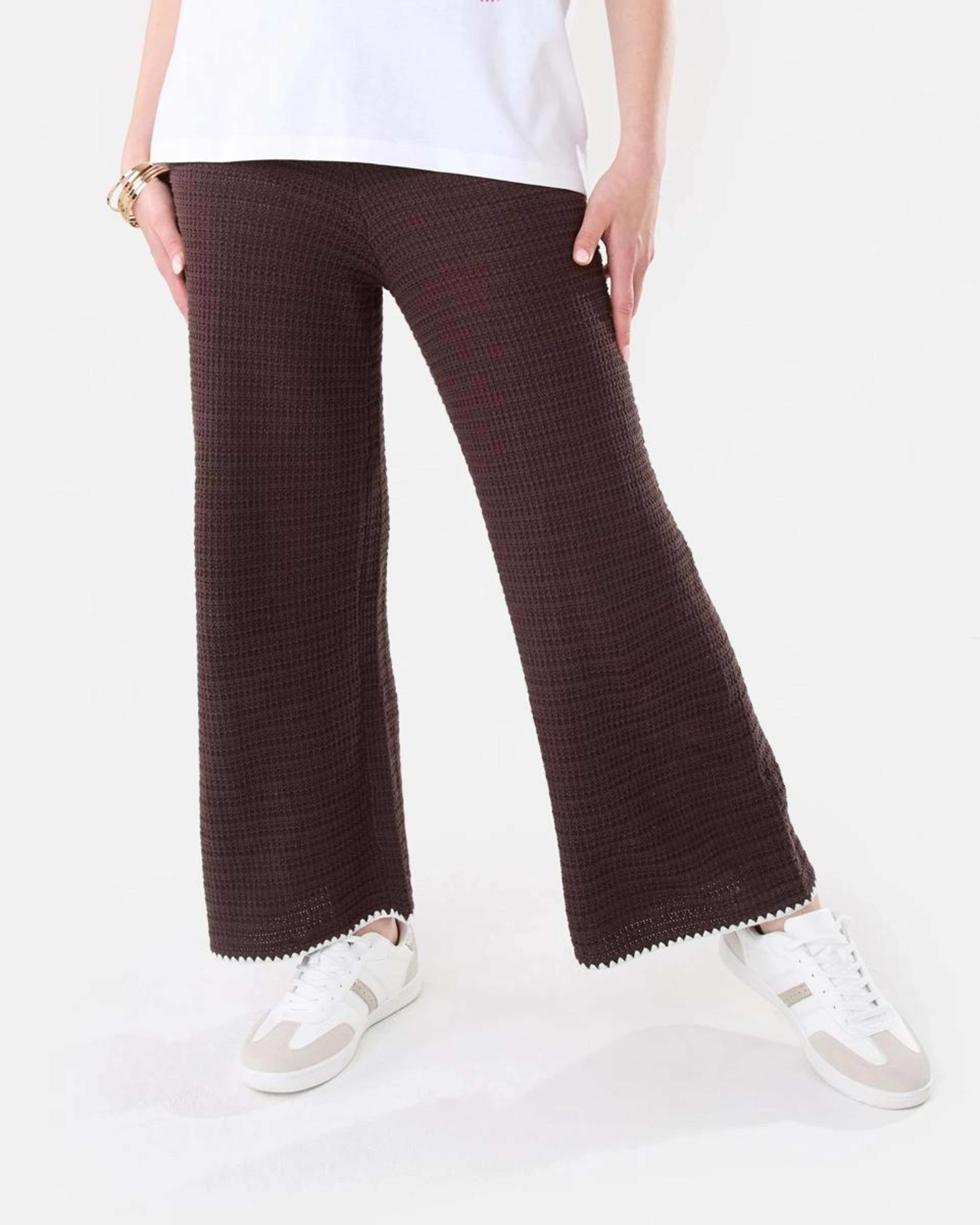 1 Crochet Trim Pants Melt Brown, 1 of 6