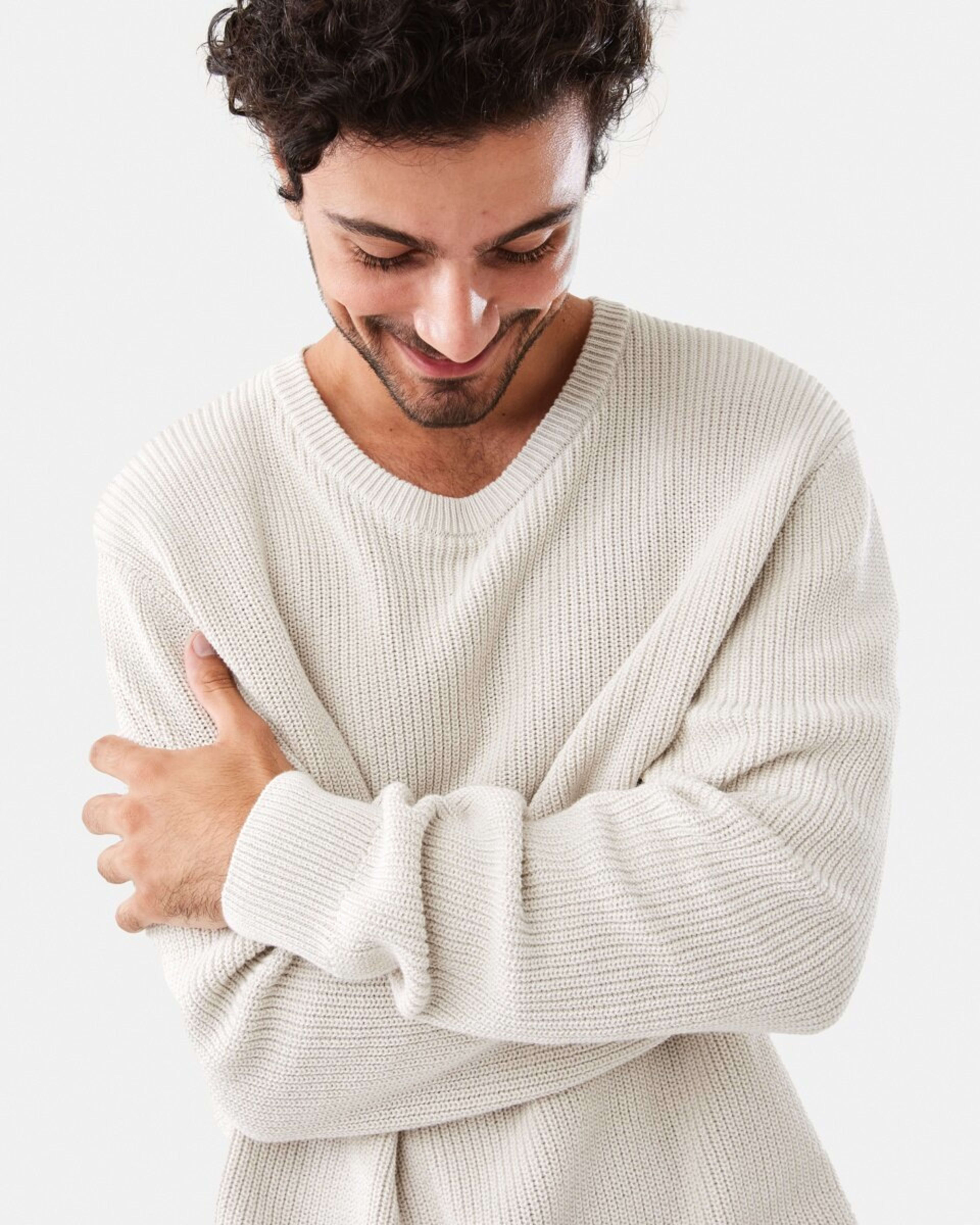 5 Textured Crew Knit Jumper Bge Dune, 5 of 6