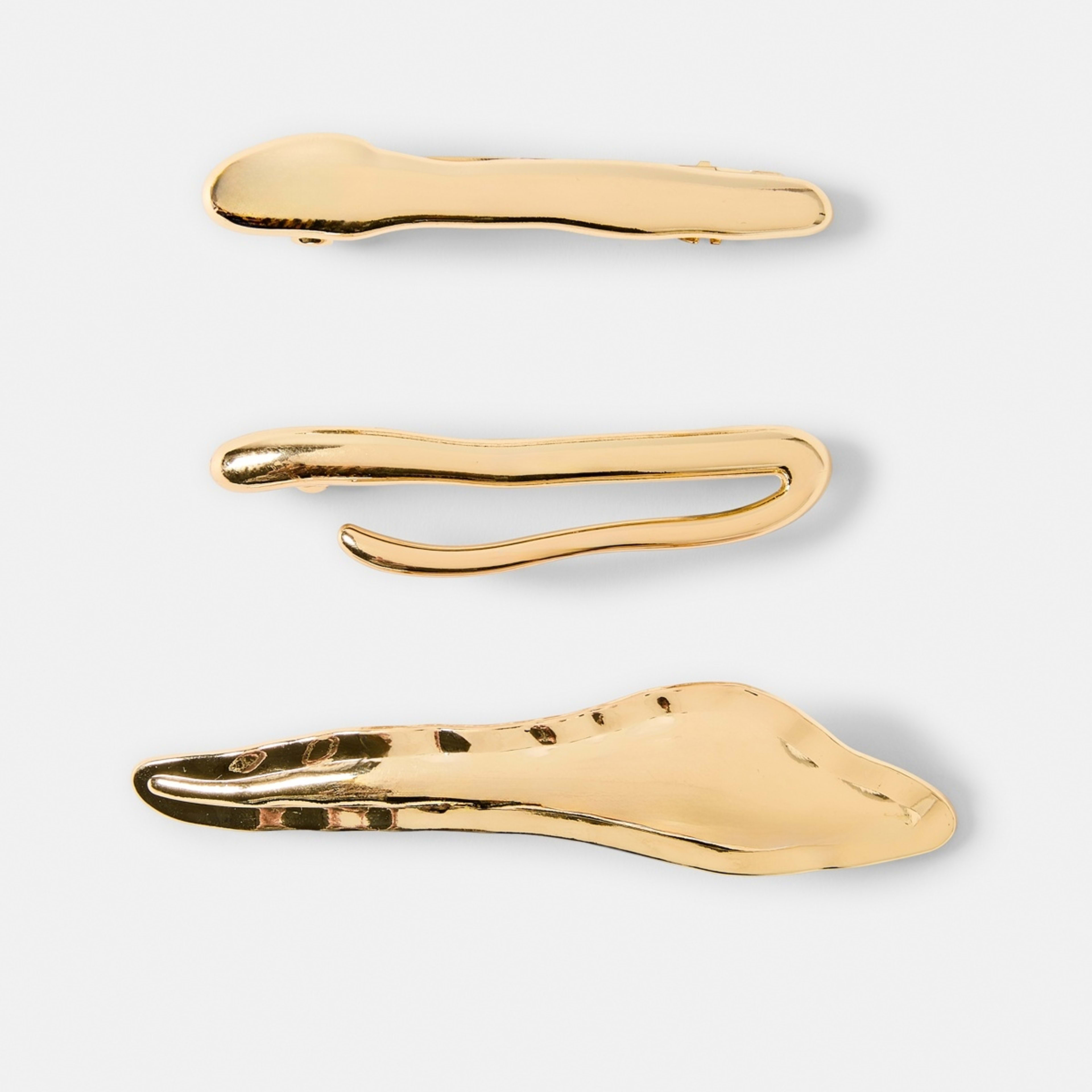 1 3 Pack Gold Tone Barrette Hair Clips