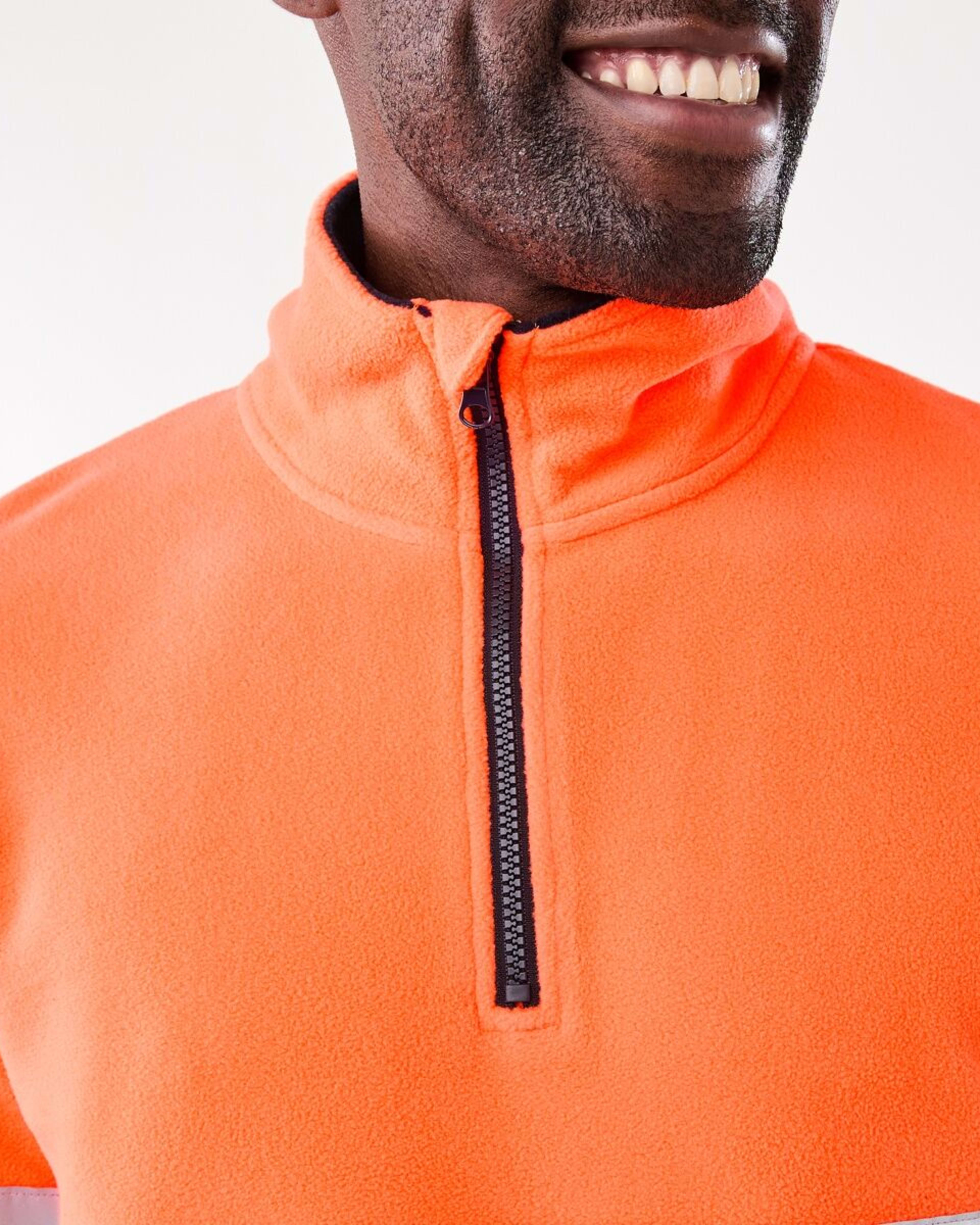 5 Workwear Hi-Visibility 1/4 Zip Polar Fleece Pullover Orange, 5 of 6