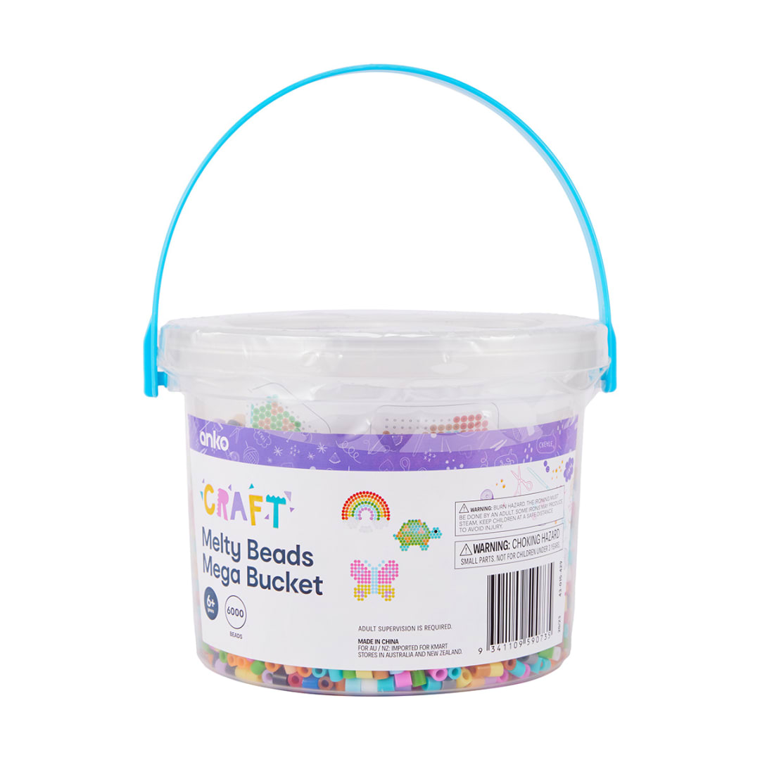 6000 Piece Melty Beads Mega Bucket Kmart