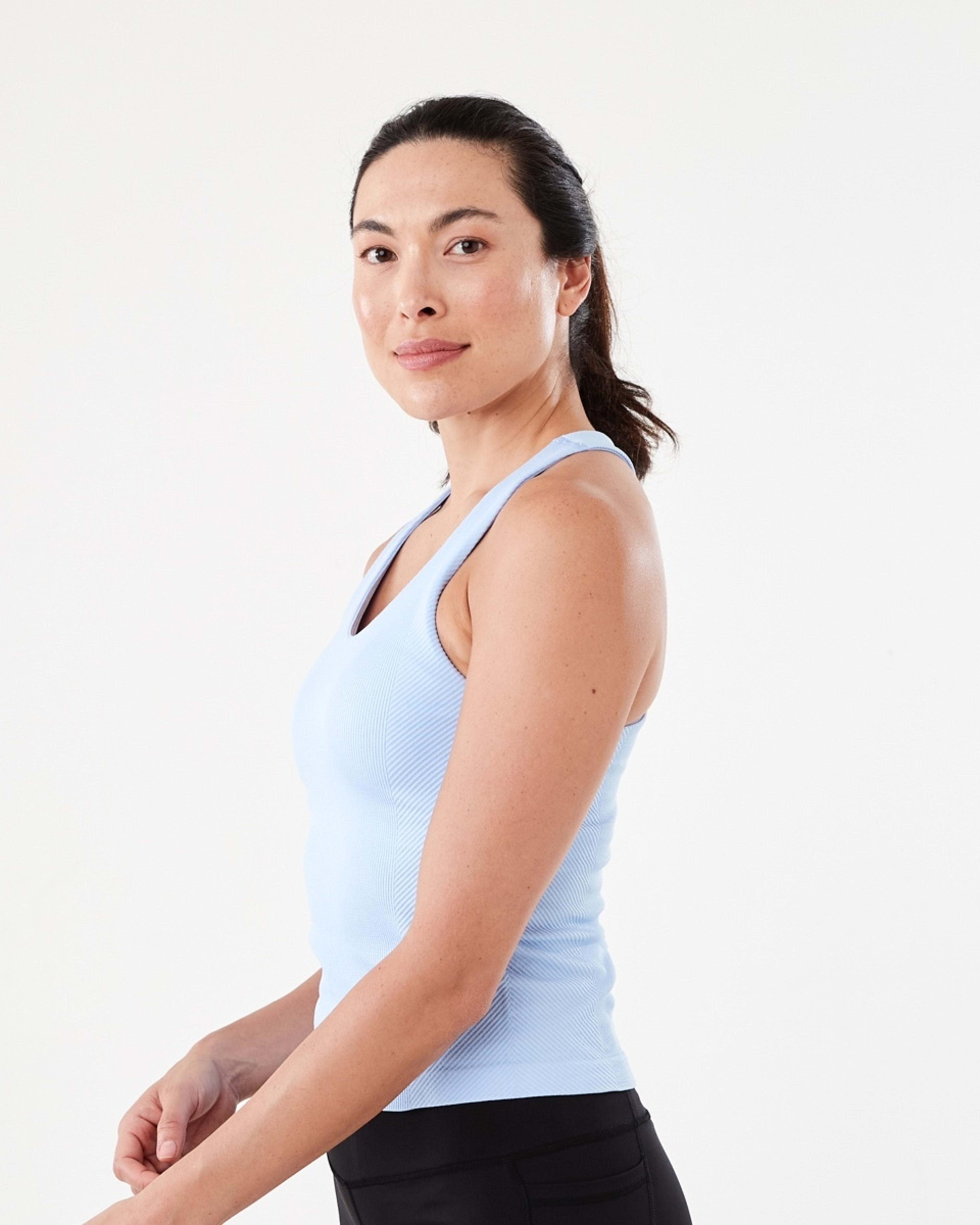 2 Active Womens Seamfree Shelf Bra Tank Blu Melody, 2 of 6