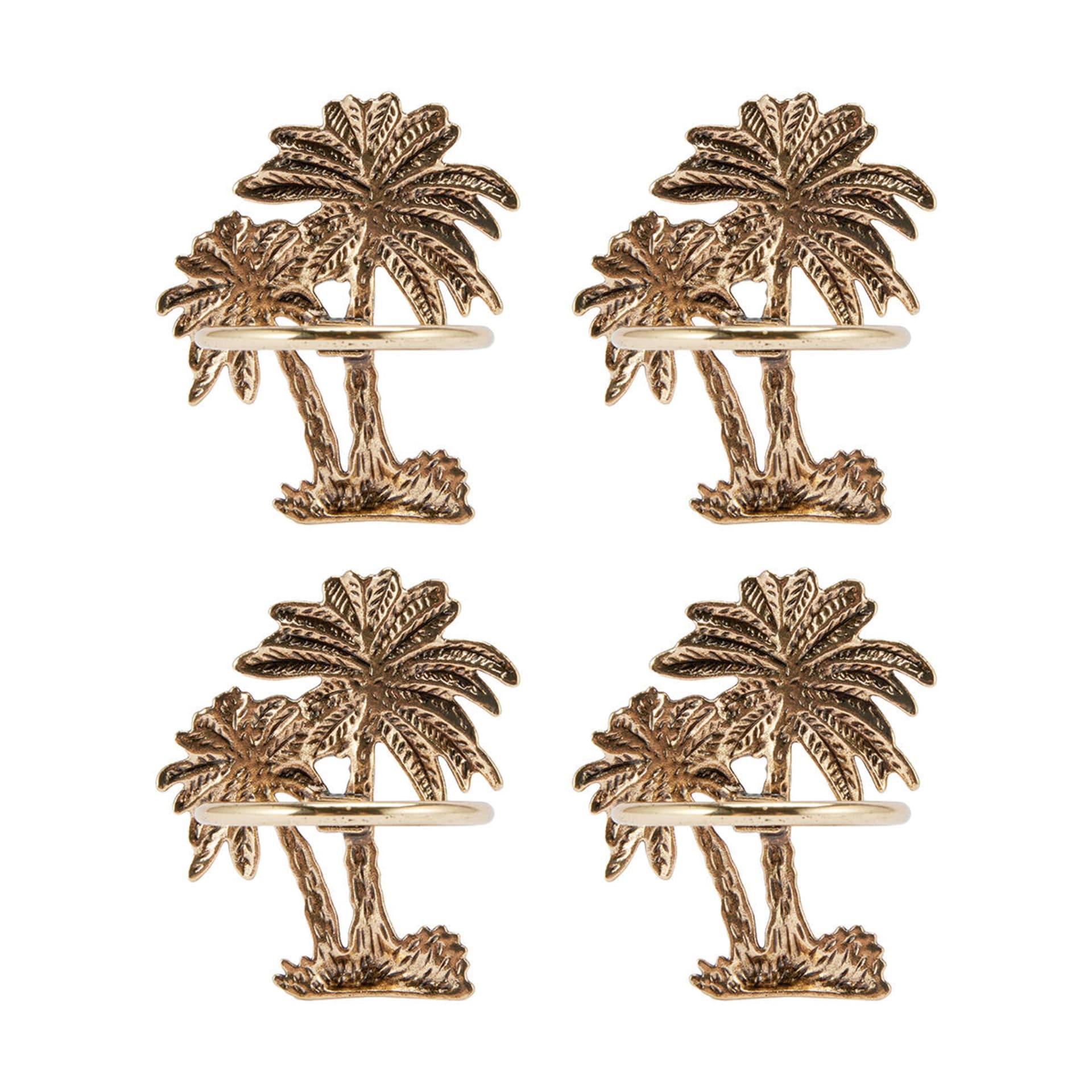 4 Pack Gold Look Palm Napkin Rings Kmart