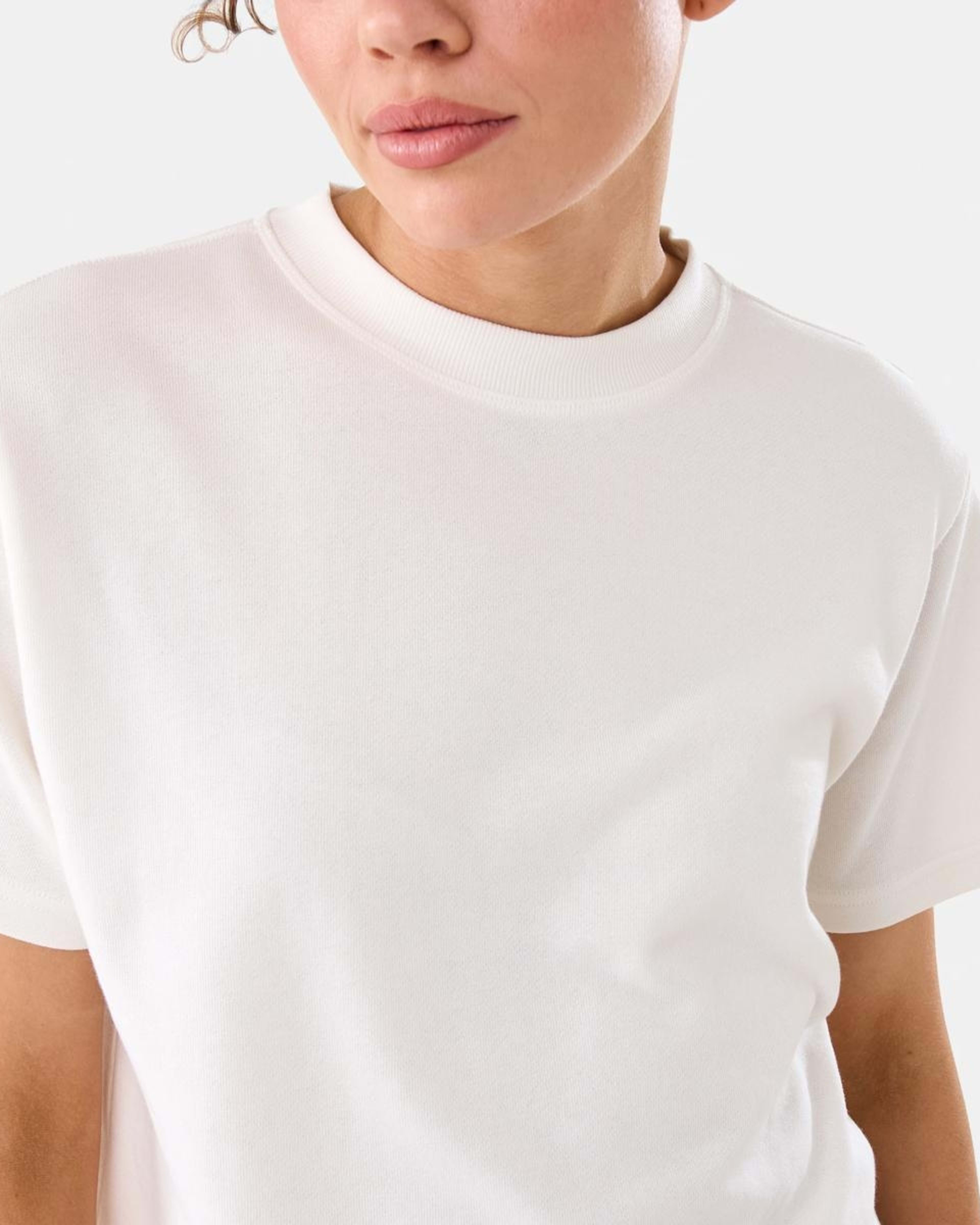 6 Active Womens Terry T-shirt EGRET WHITE, 6 of 7