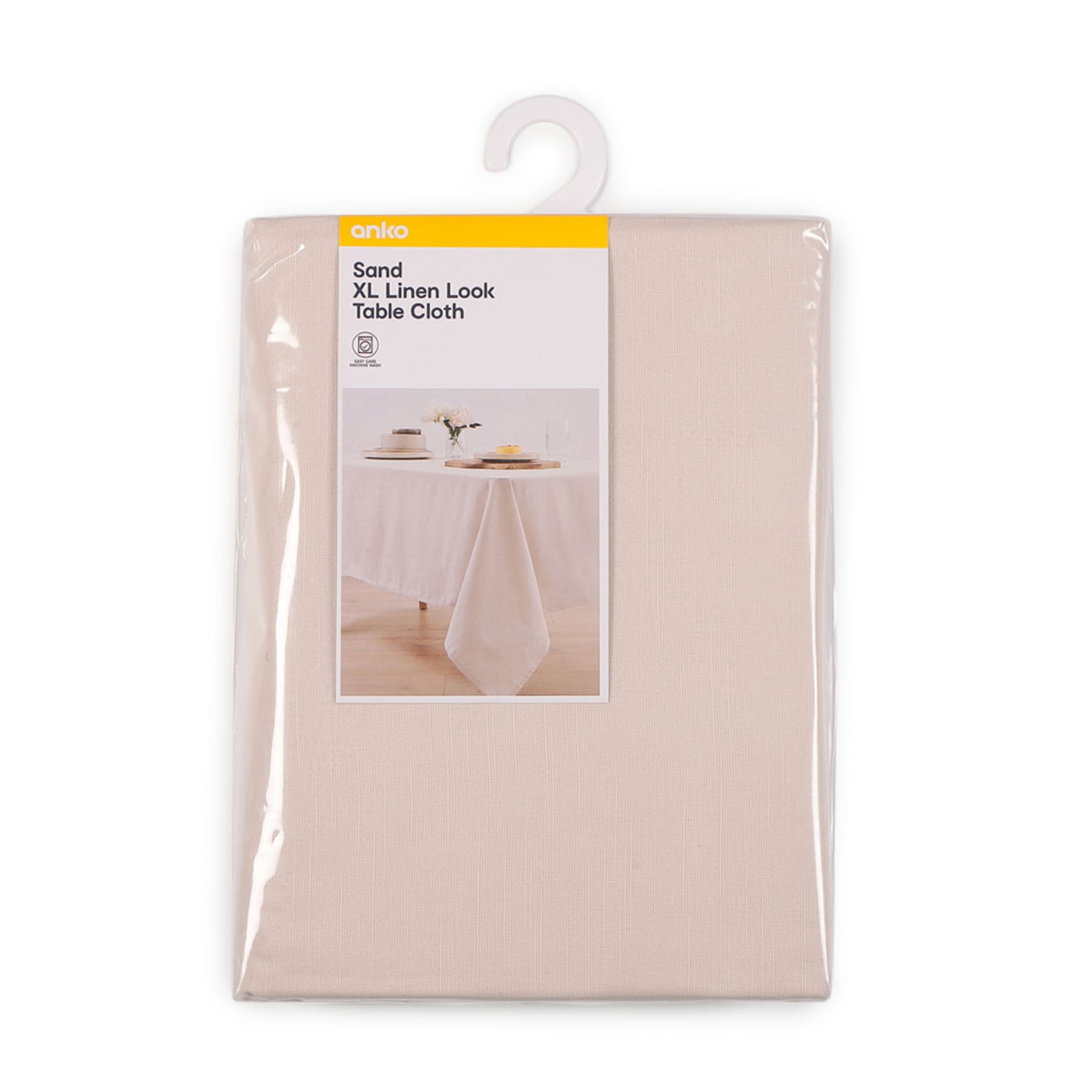 Sand Extra Large Linen Look Tablecloth - Kmart