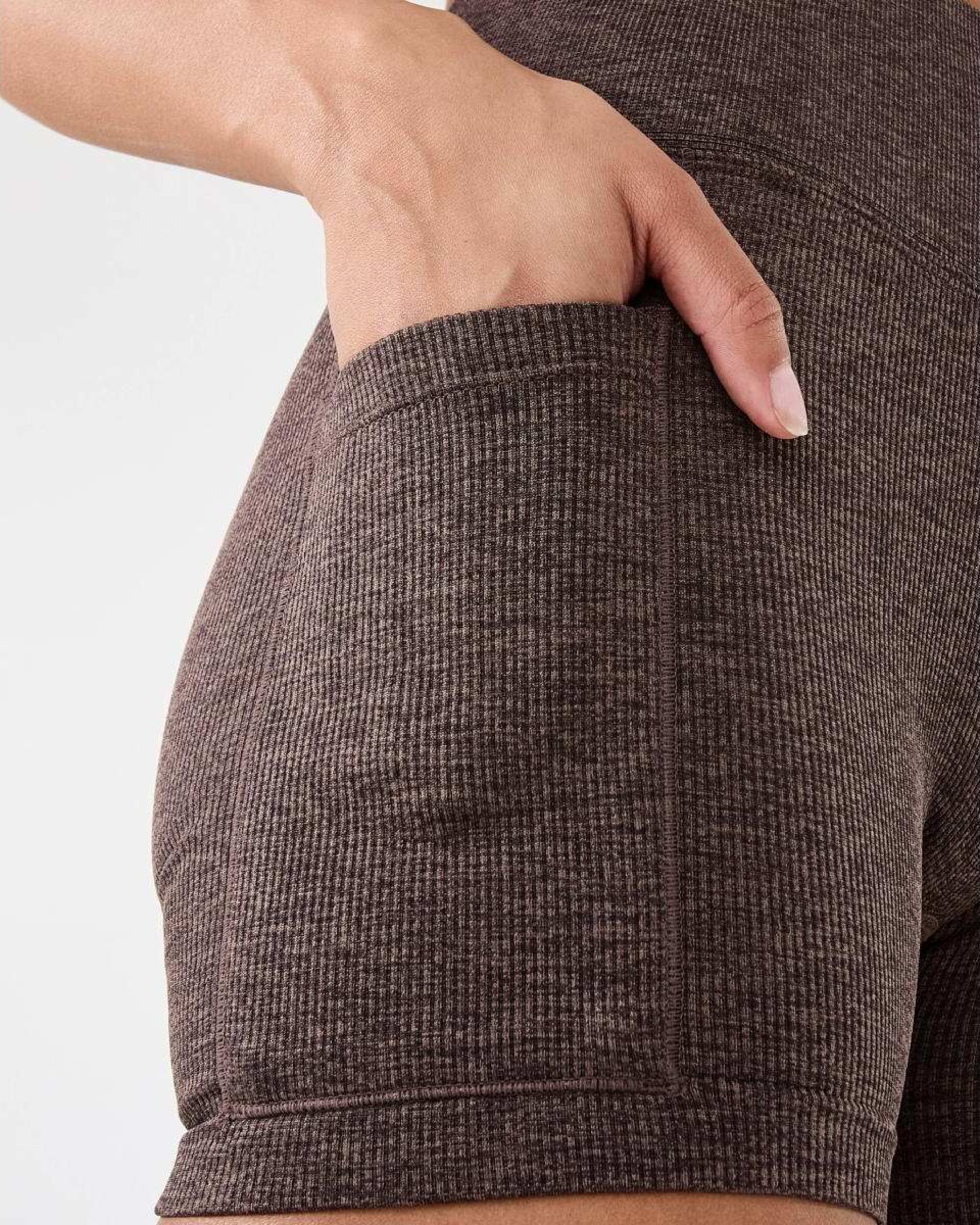 6 Active Womens Seamfree Pocket Bike Shorts Drk Espres, 6 of 7