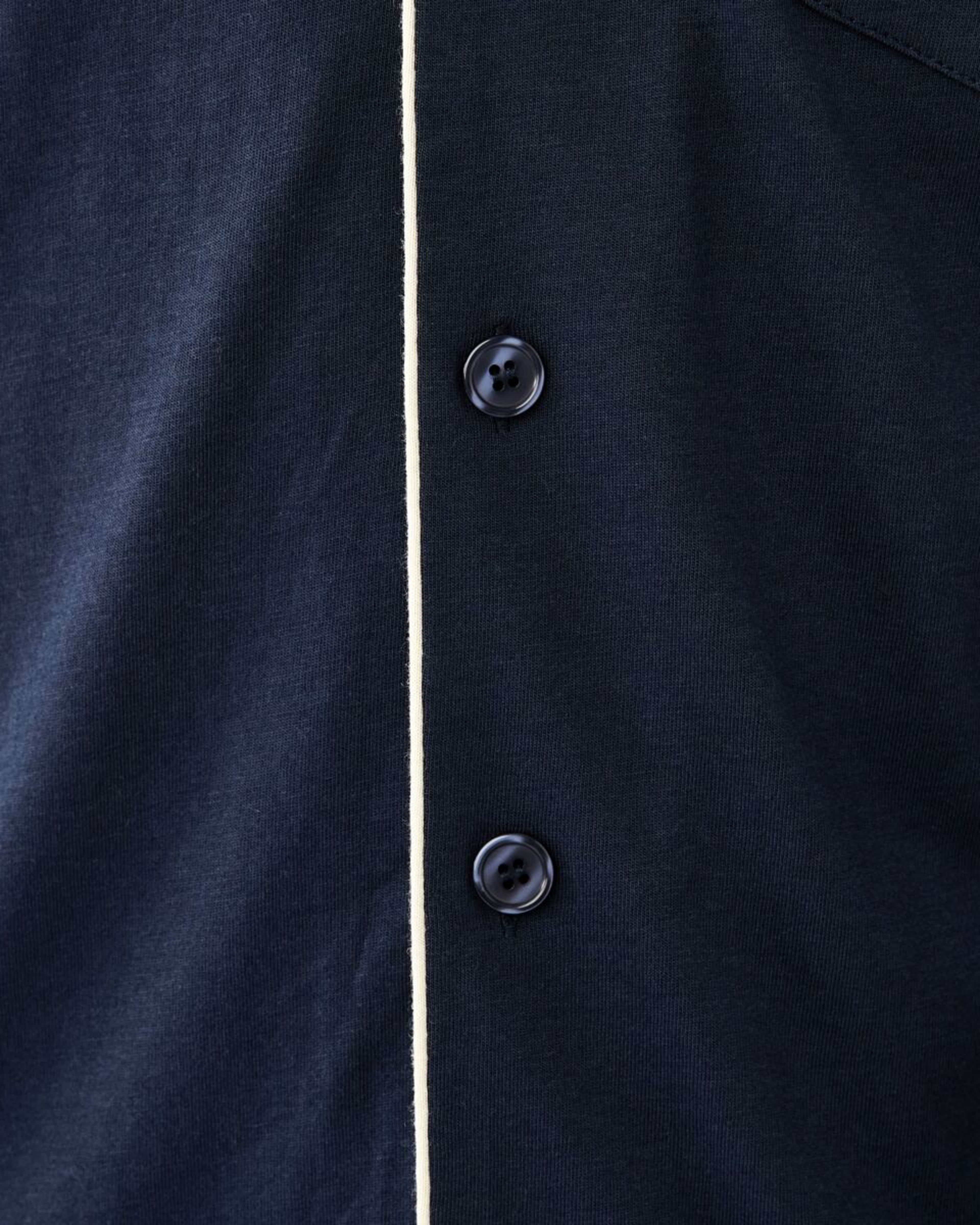 6 Long Sleeve Button Through Top Knit Pyjama Set Sky Captain, 6 of 7
