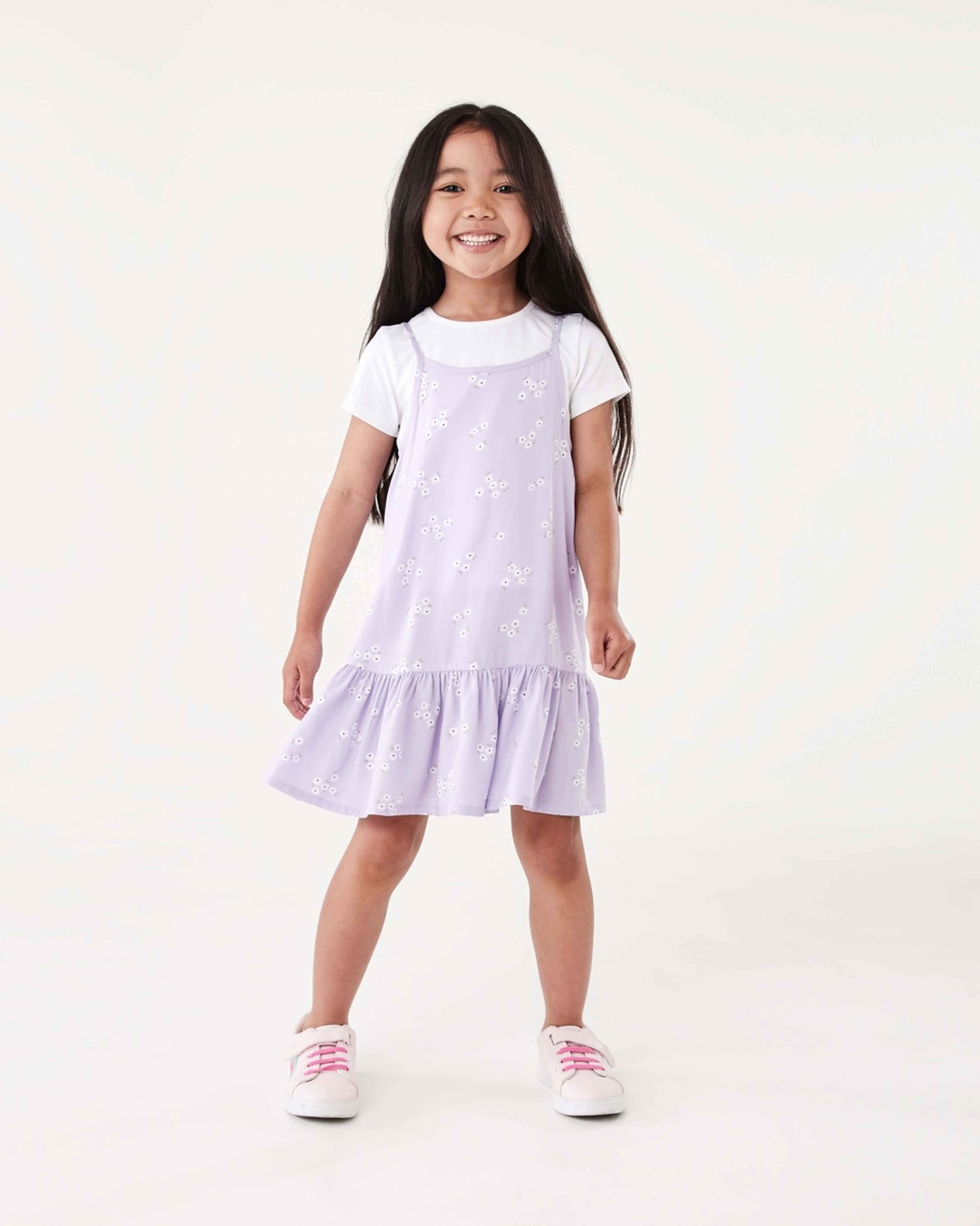 1 2 Piece T-shirt and Dress Set Pur Floral