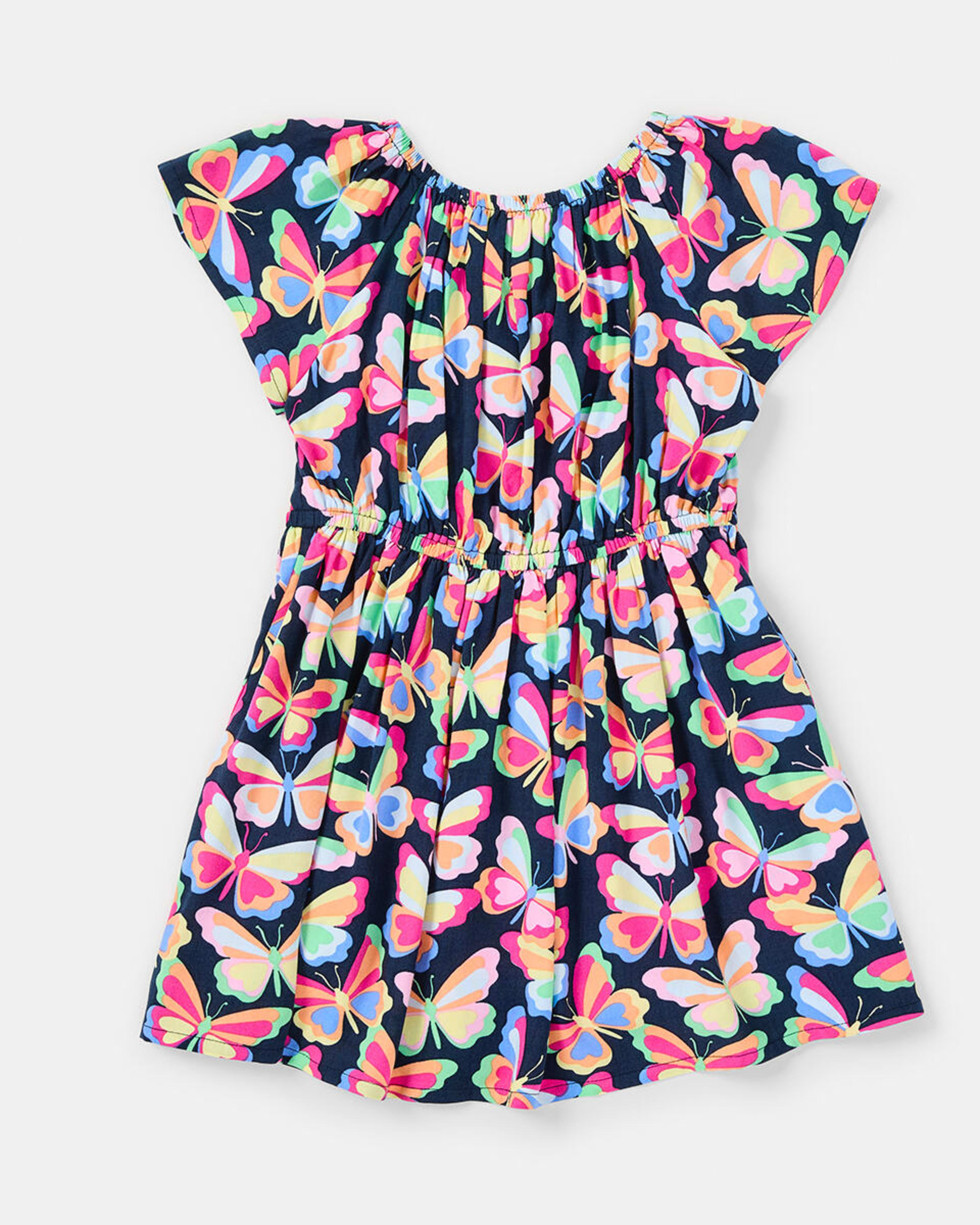 9 Print Viscose Dress Blu Bfly, 9 of 9