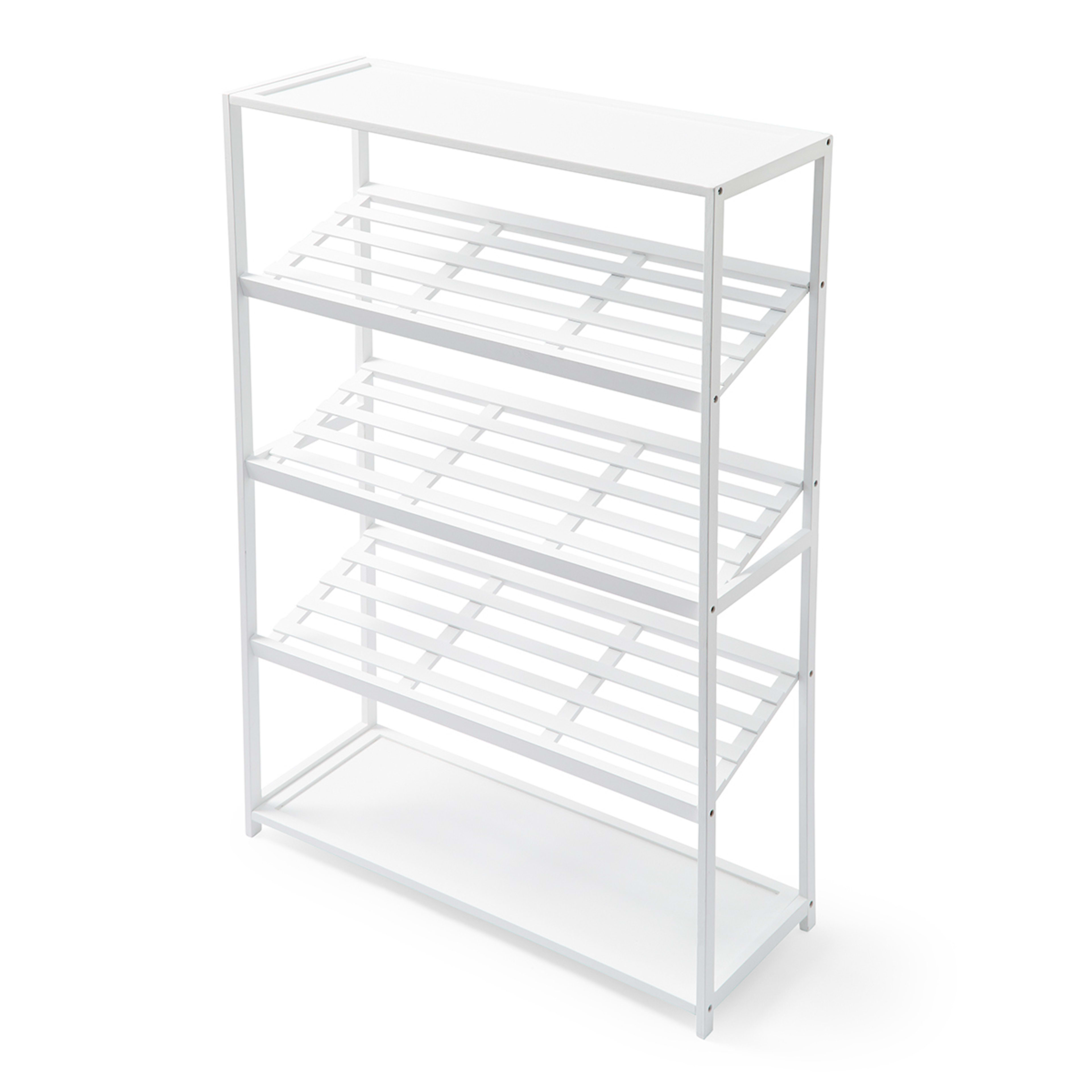 4 5 Tier White Bamboo Shoe Rack, 4 of 9