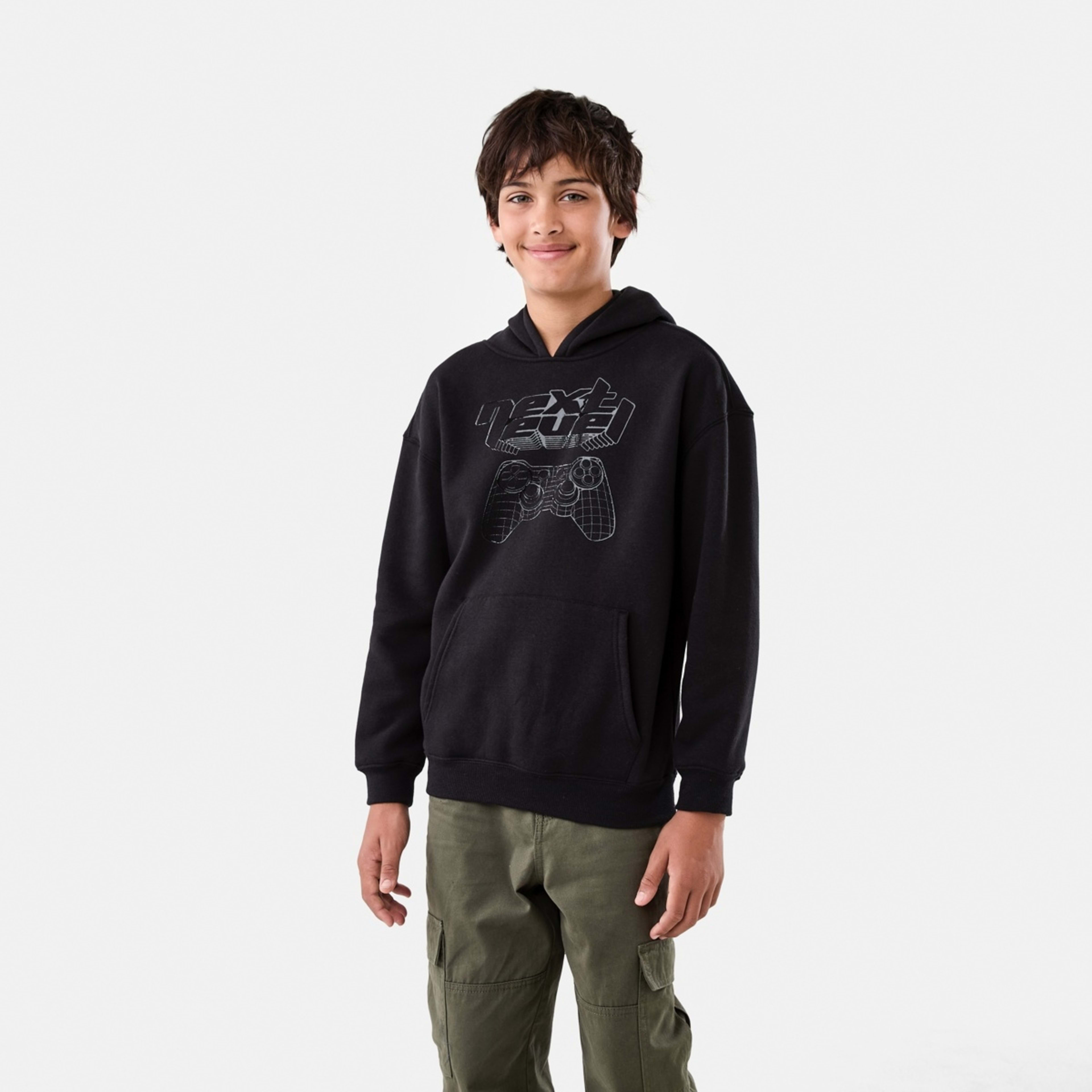 1 Print Pullover Hoodie With Pocket Next Level, 1 of 9
