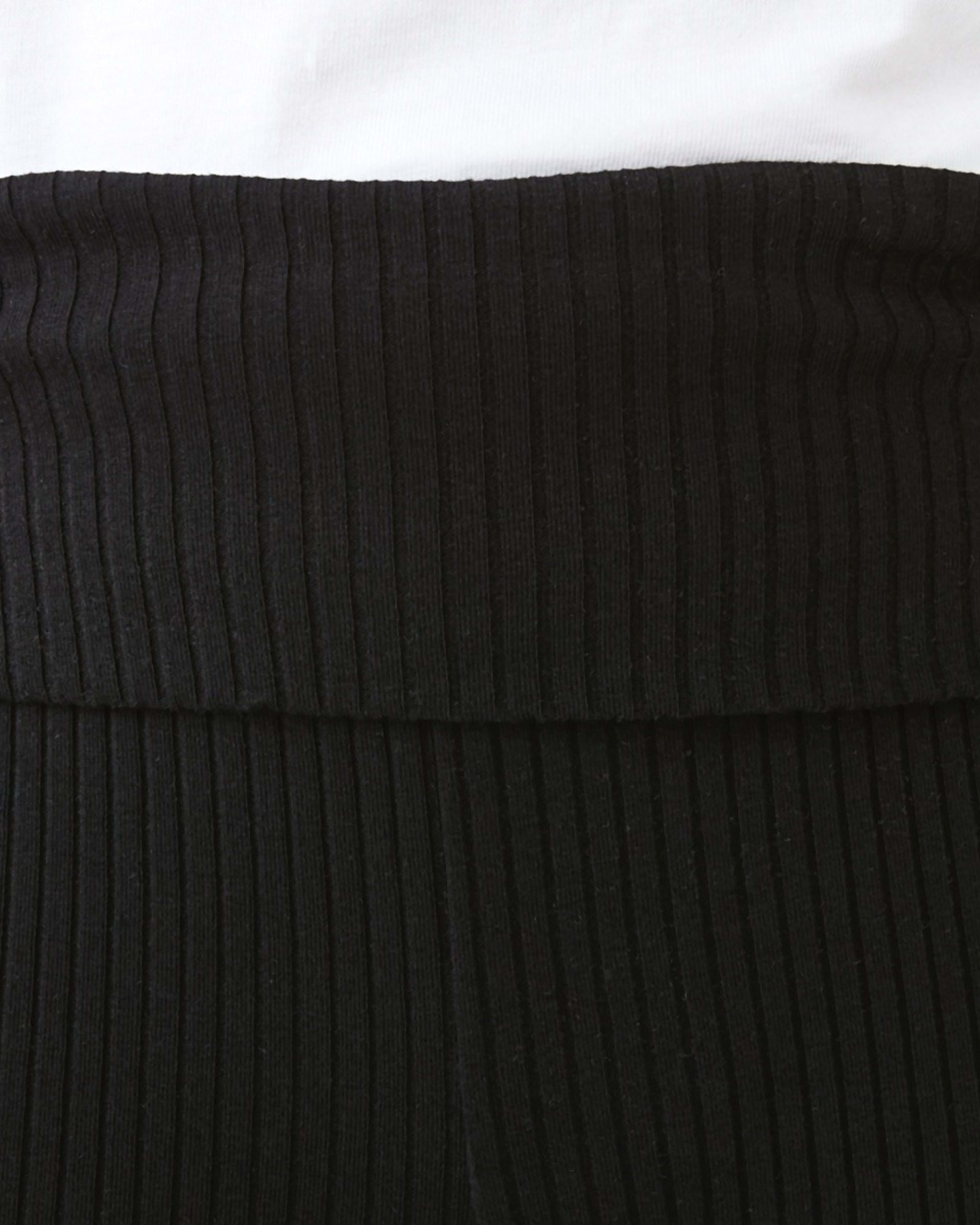 3 Rib Roll Waist Leggings Black, 3 of 8