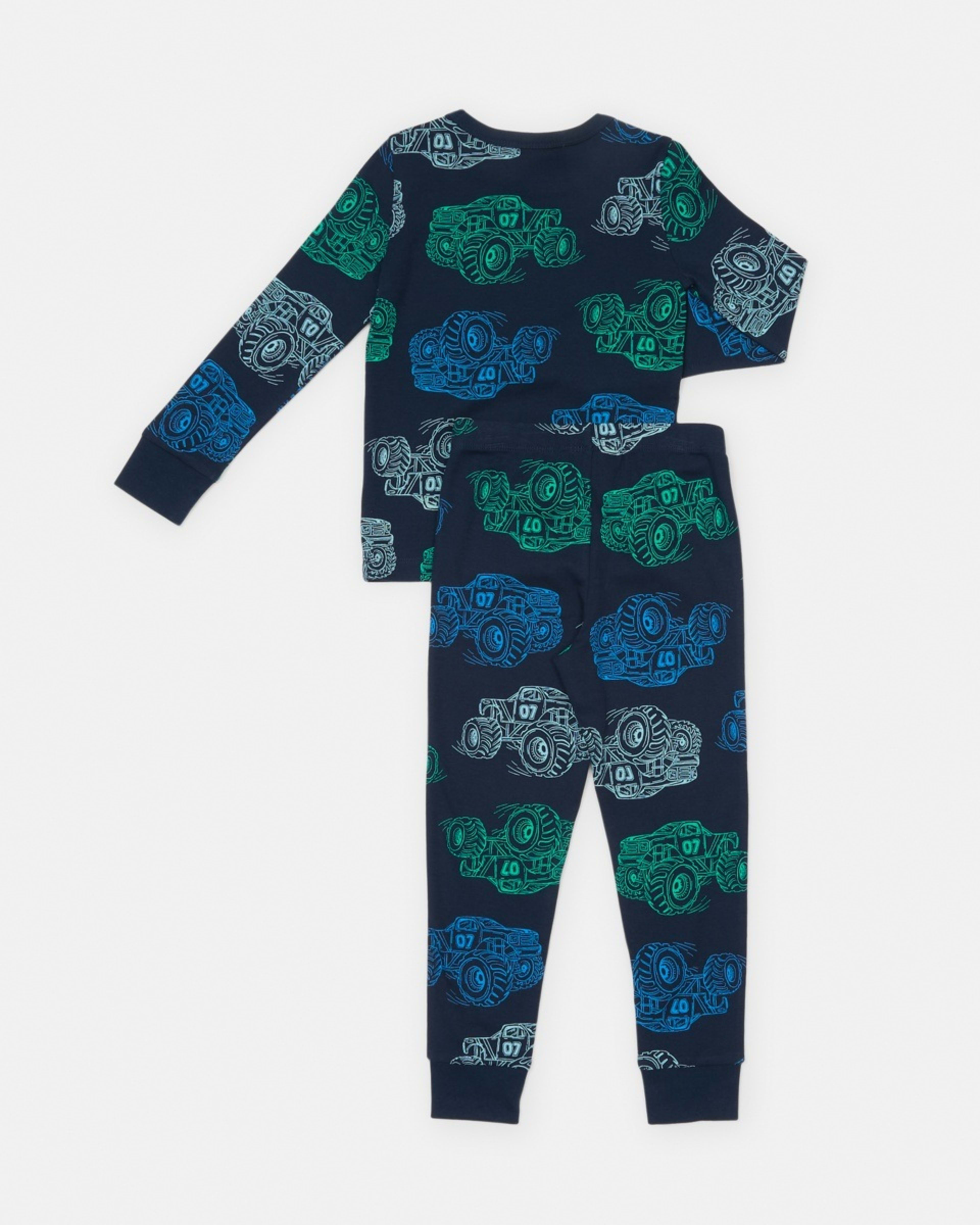 7 Rib Pyjama Set Nvy Truck, 7 of 9