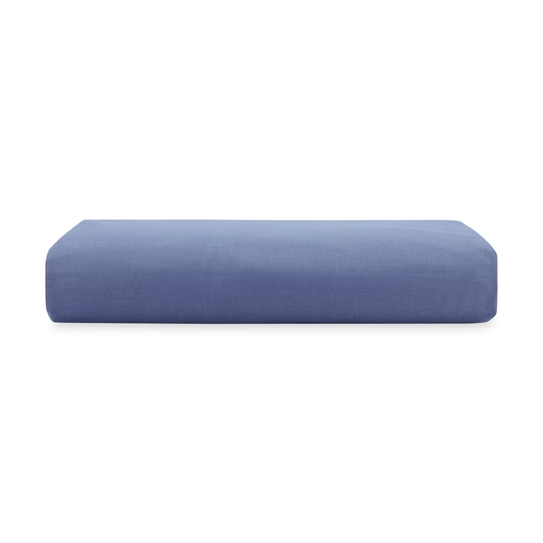 180 Thread Count Fitted Sheet Single Bed, Mid Blue Kmart