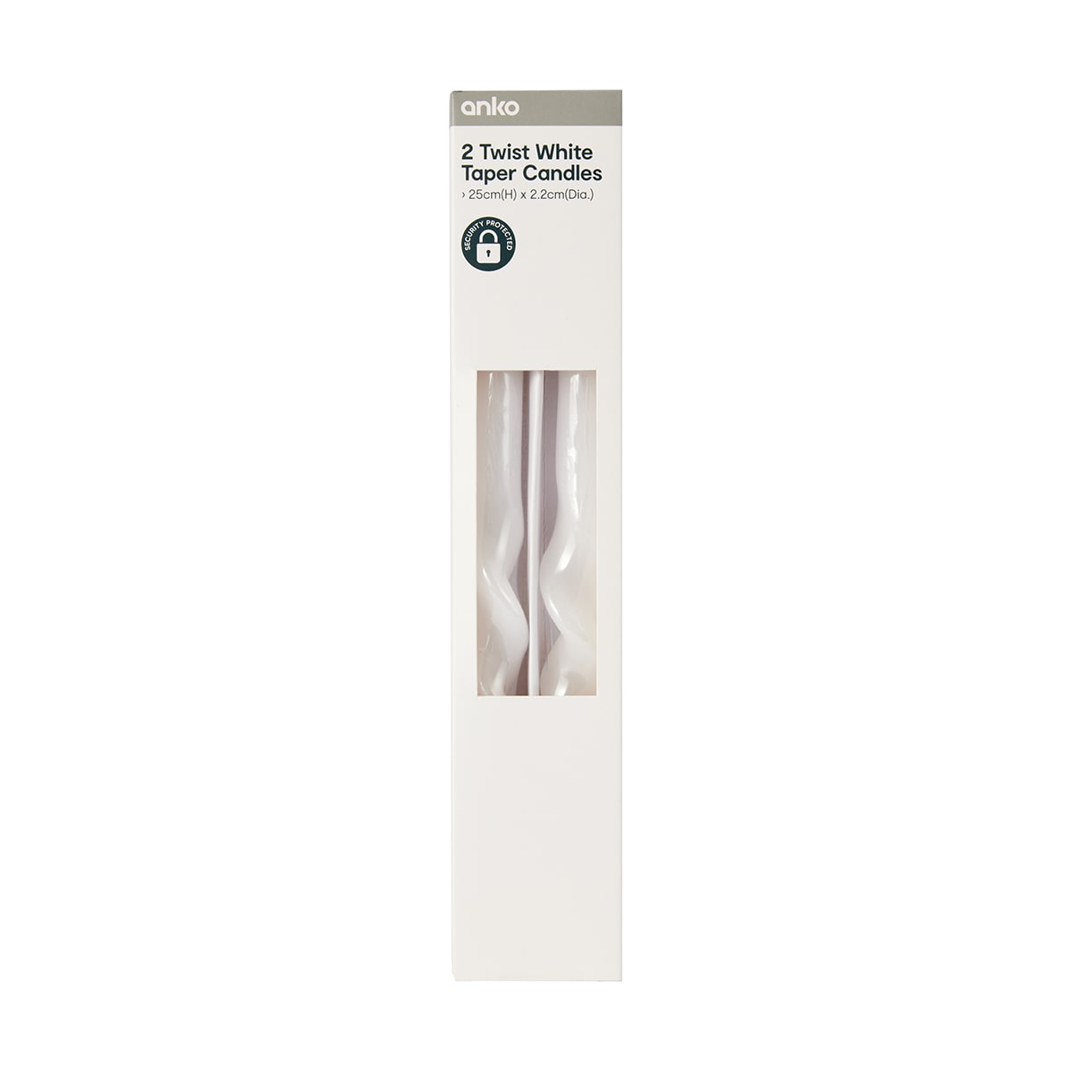 2 Pack Twist White Taper Candles Kmart