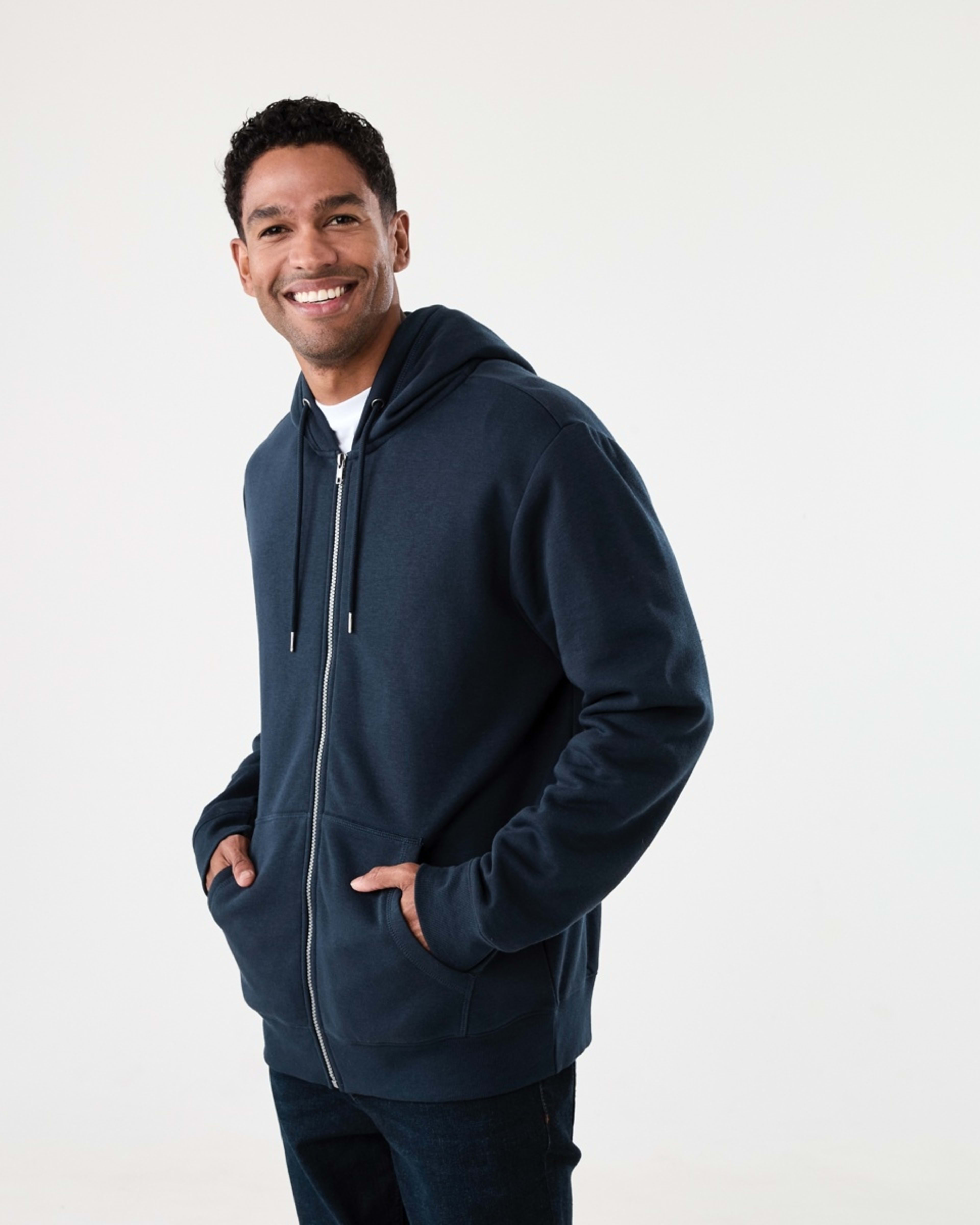 3 Comfort Zip Through Hoodie Dark Sapphire, 3 of 7