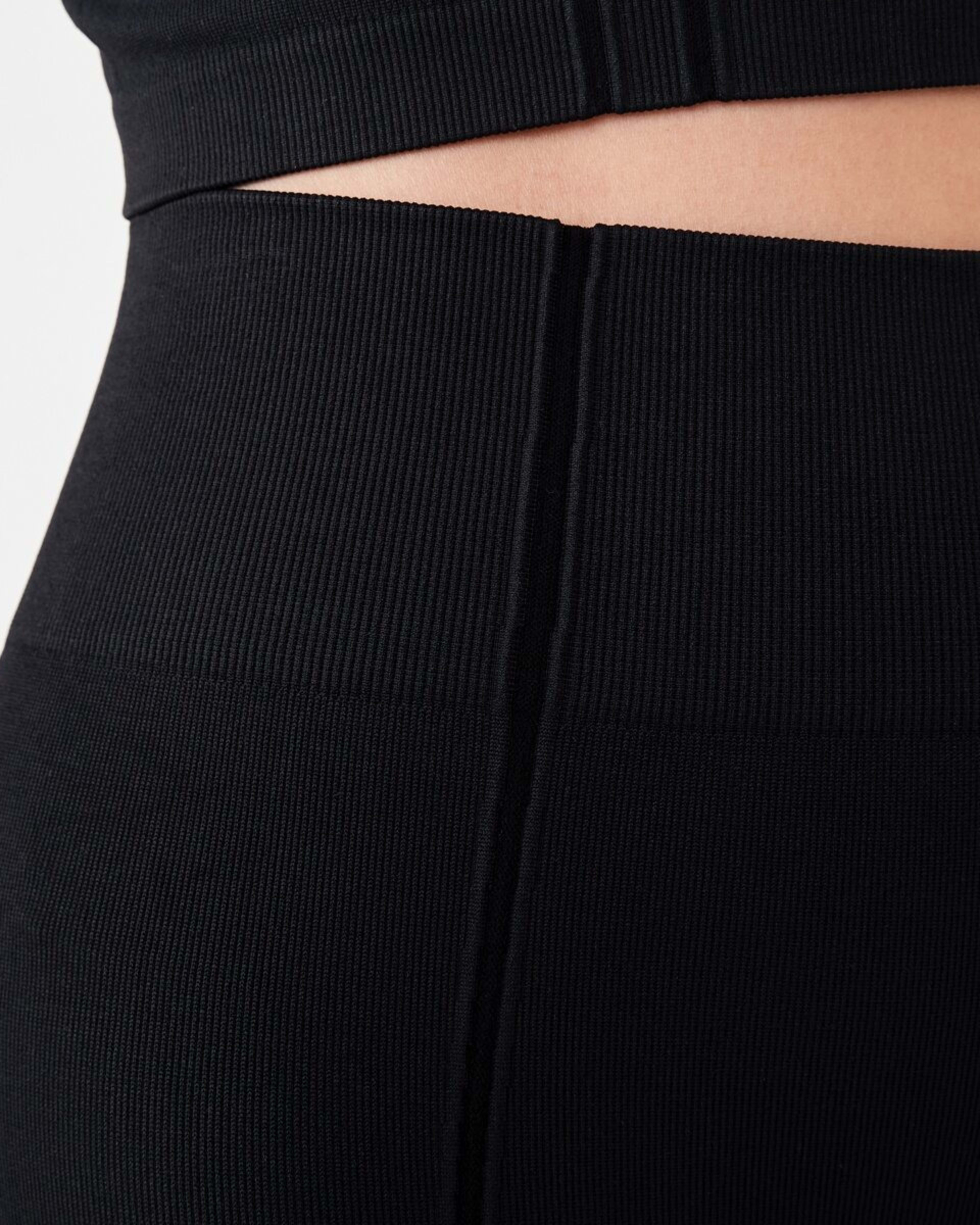 4 Active Womens Seamfree Ribbed Panel Leggings Black, 4 of 5