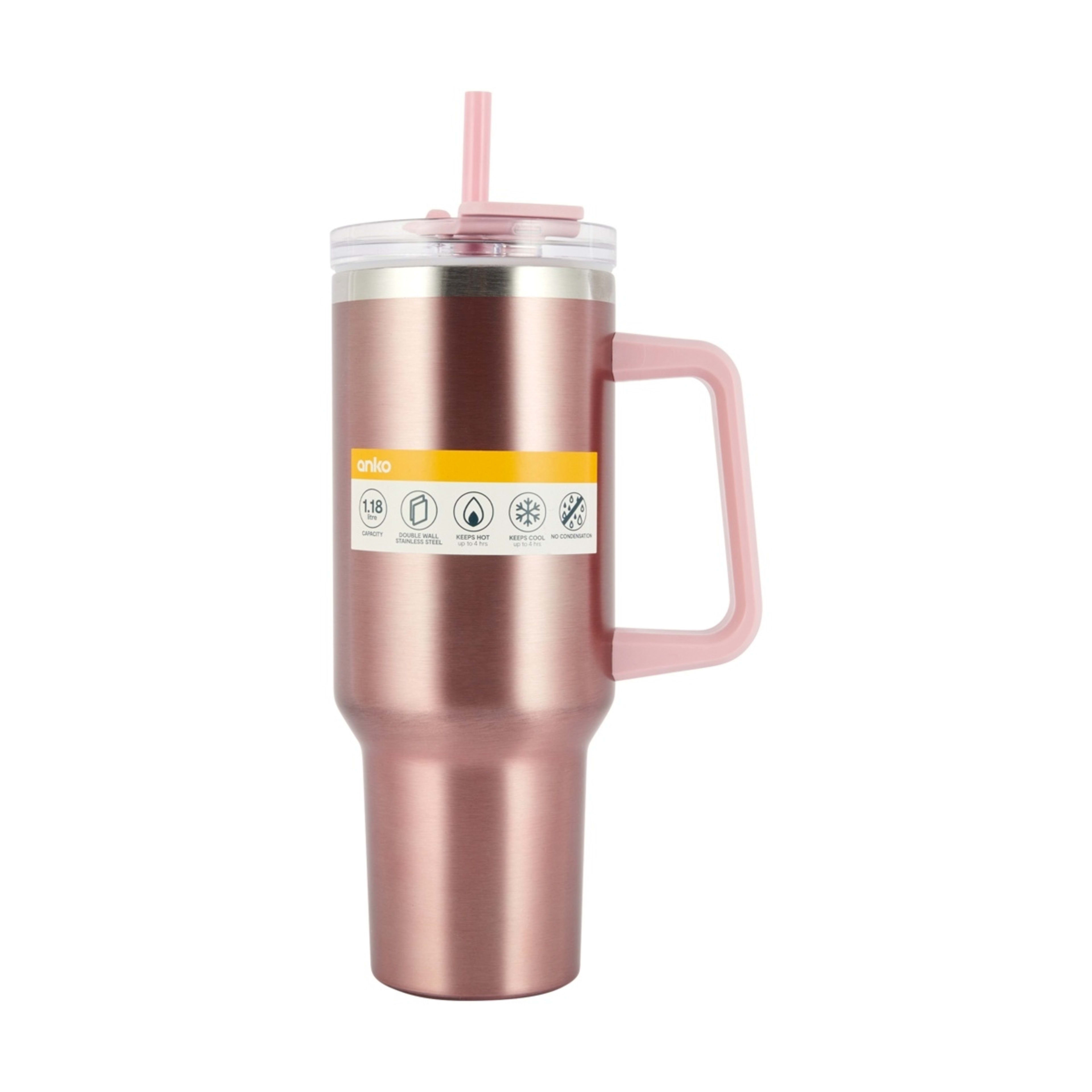 5 1.18L Rose Gold Look Jumbo Tumbler with Handle, 5 of 6