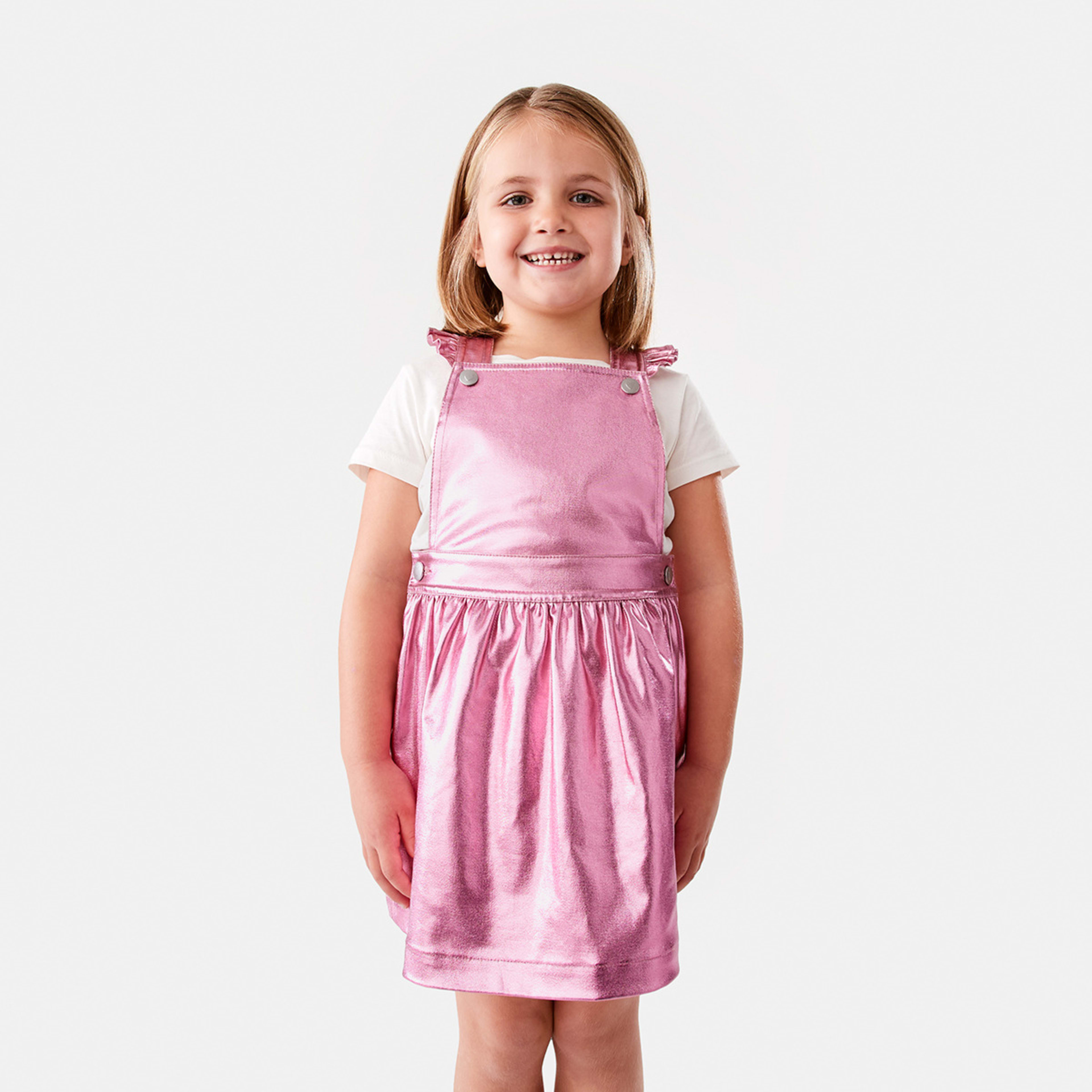 1 Pinafore Dress Pnk Foil S, 1 of 10