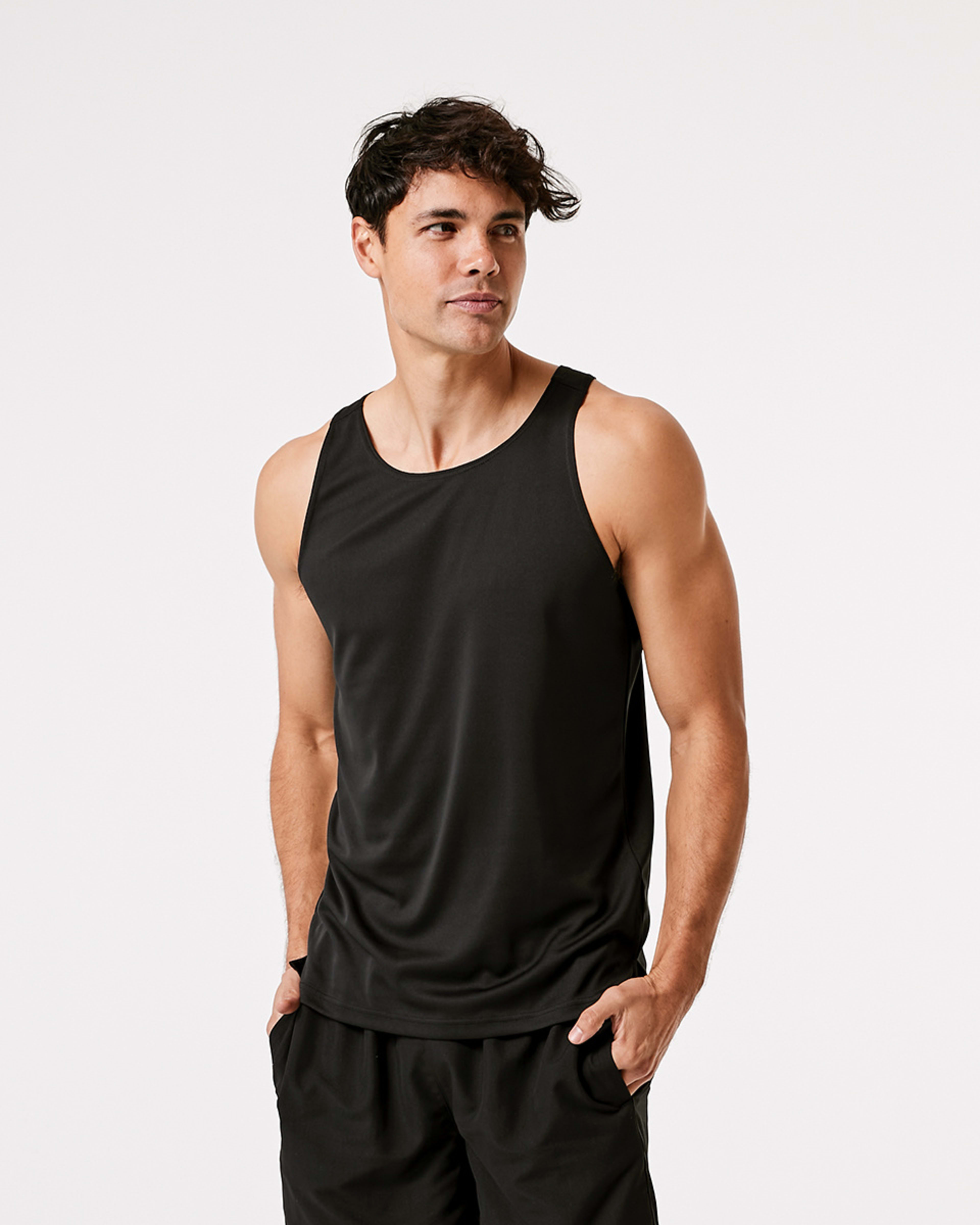 2 Active Mens Mesh Tank Black, 2 of 5