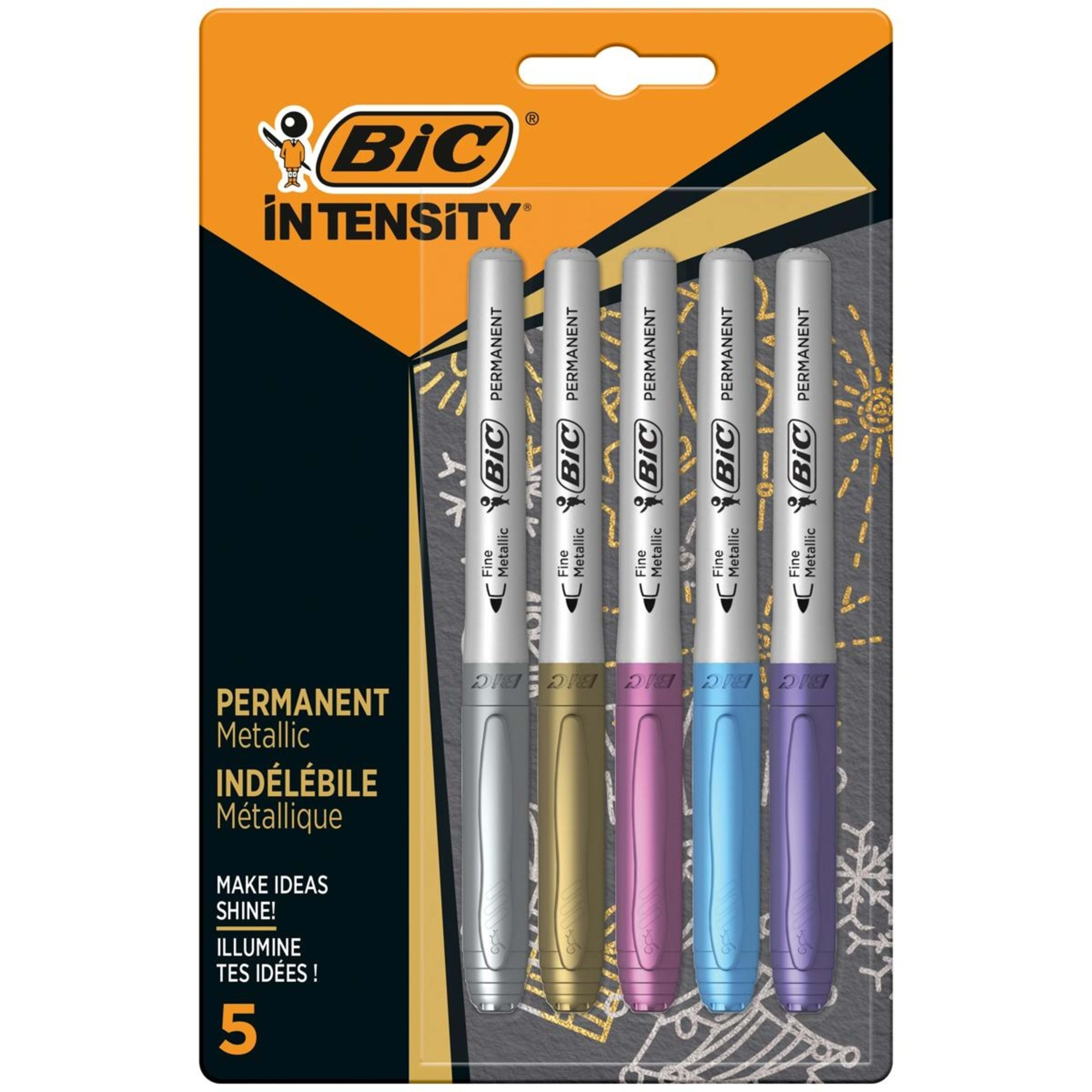 1 5 Pack BIC Intensity Permanent Metallic Markers, 1 of 9