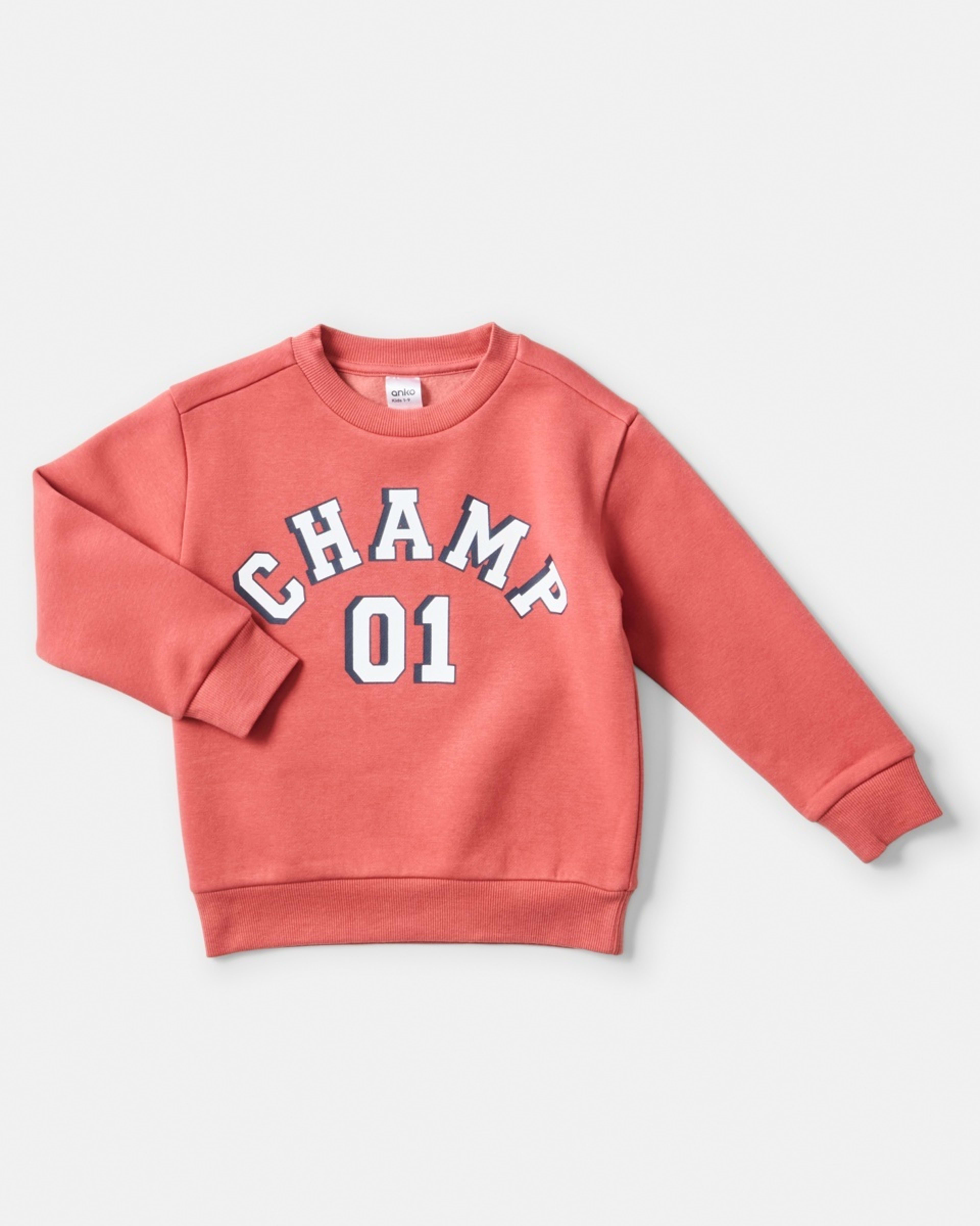 7 Print Crew Neck Sweatshirt Red Varsit, 7 of 8