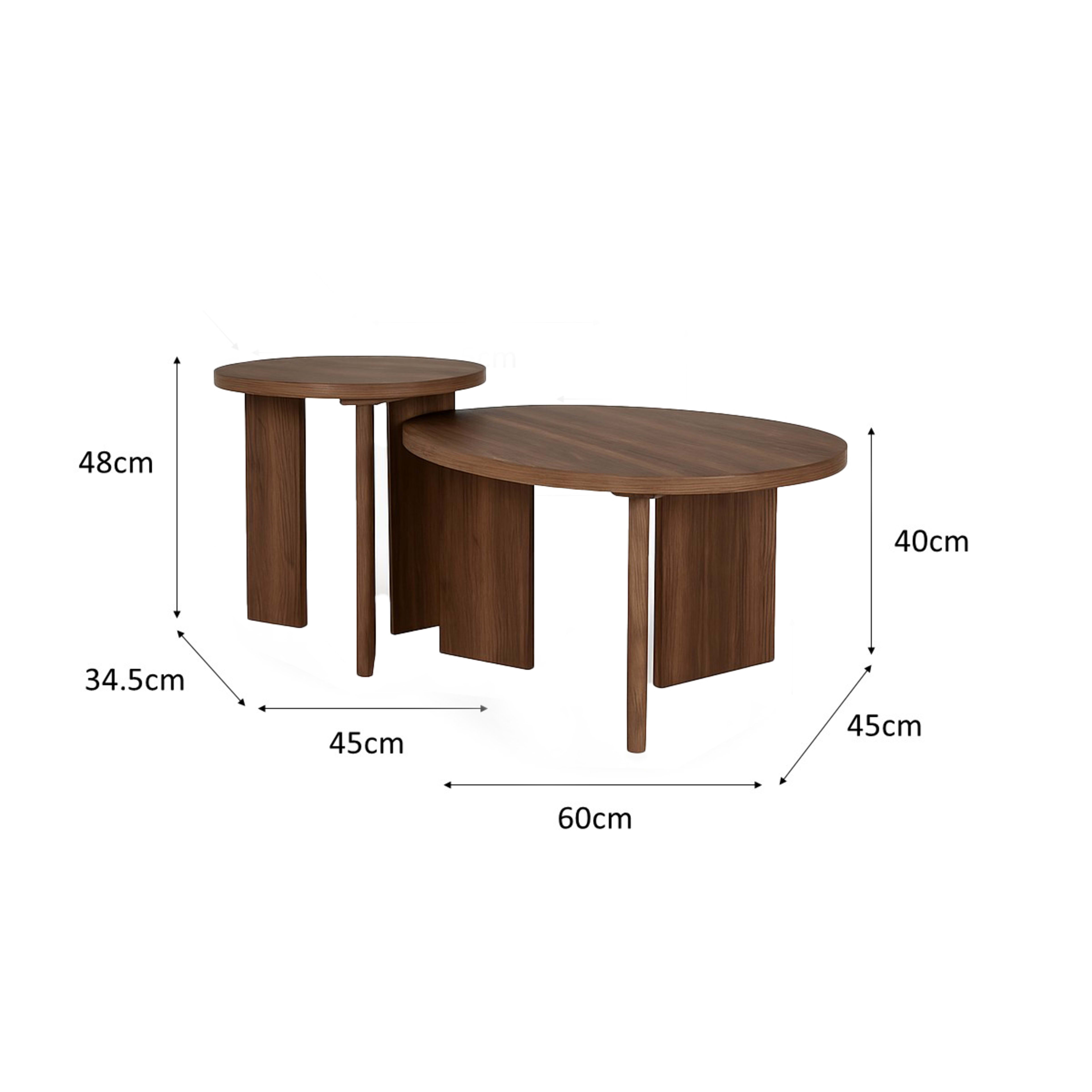 10 Set of 2 Walnut Side Tables, 10 of 10