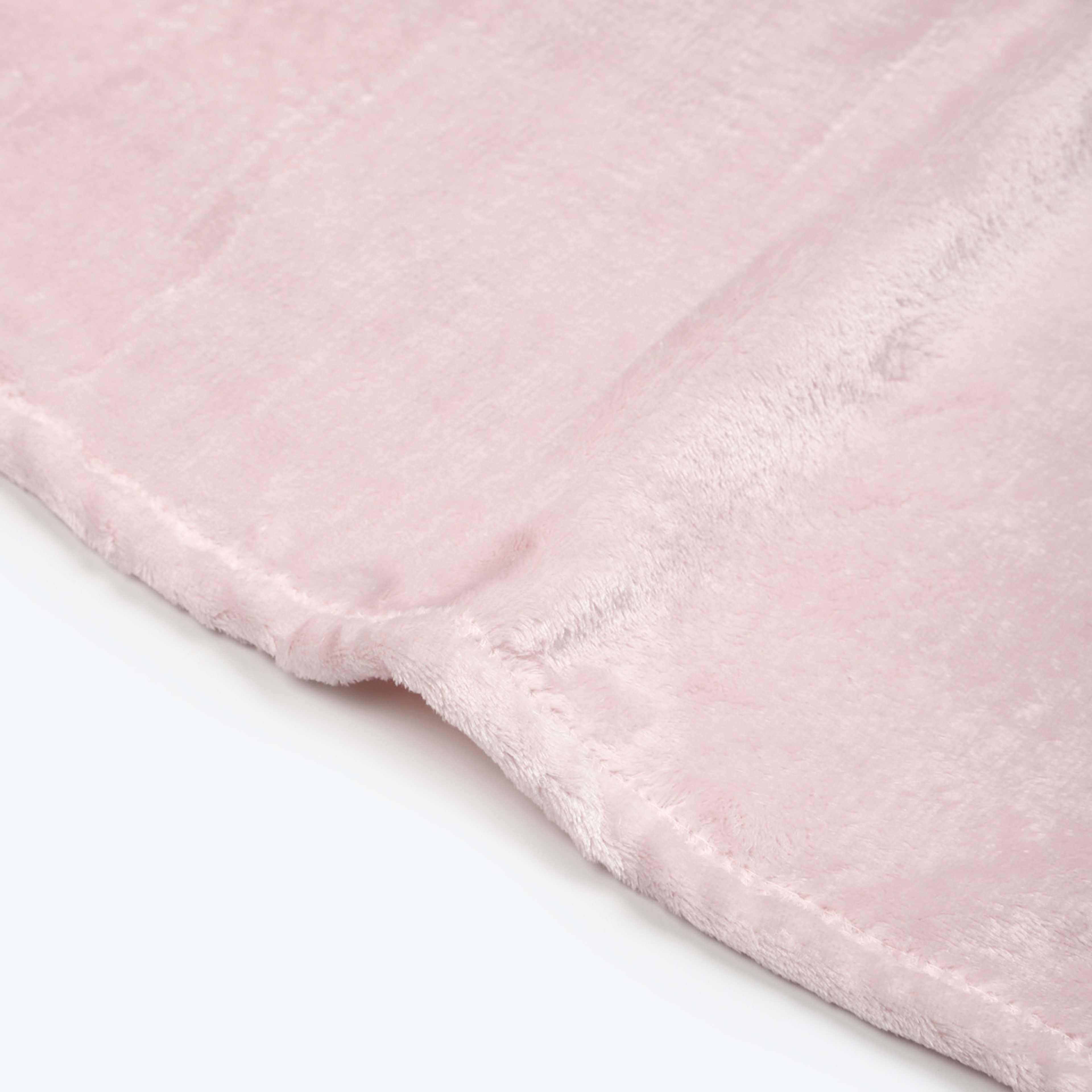 4 Coral Fleece Throw - Blush Pink, 4 of 5