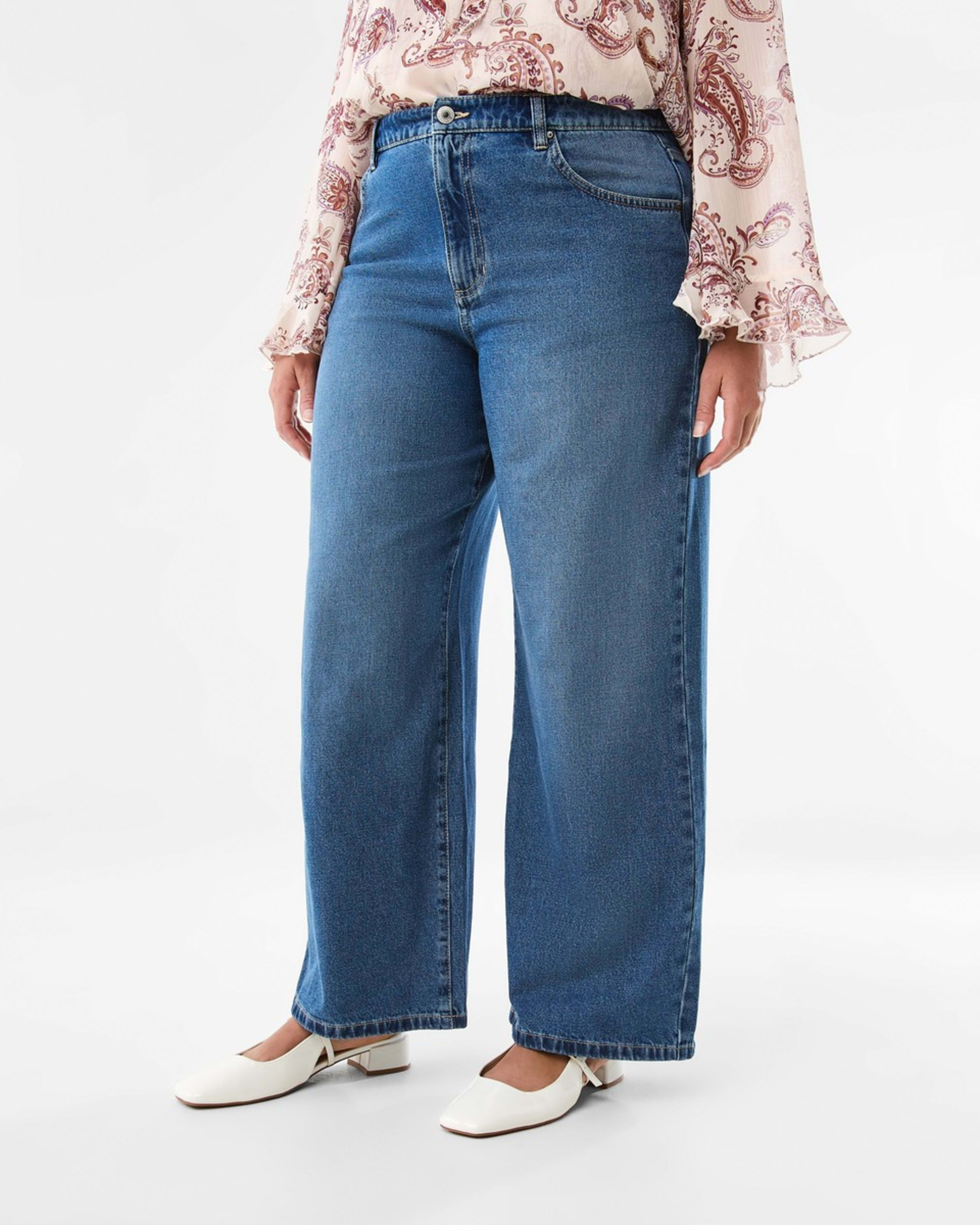 4 Wide Leg Jeans MID WASH, 4 of 6