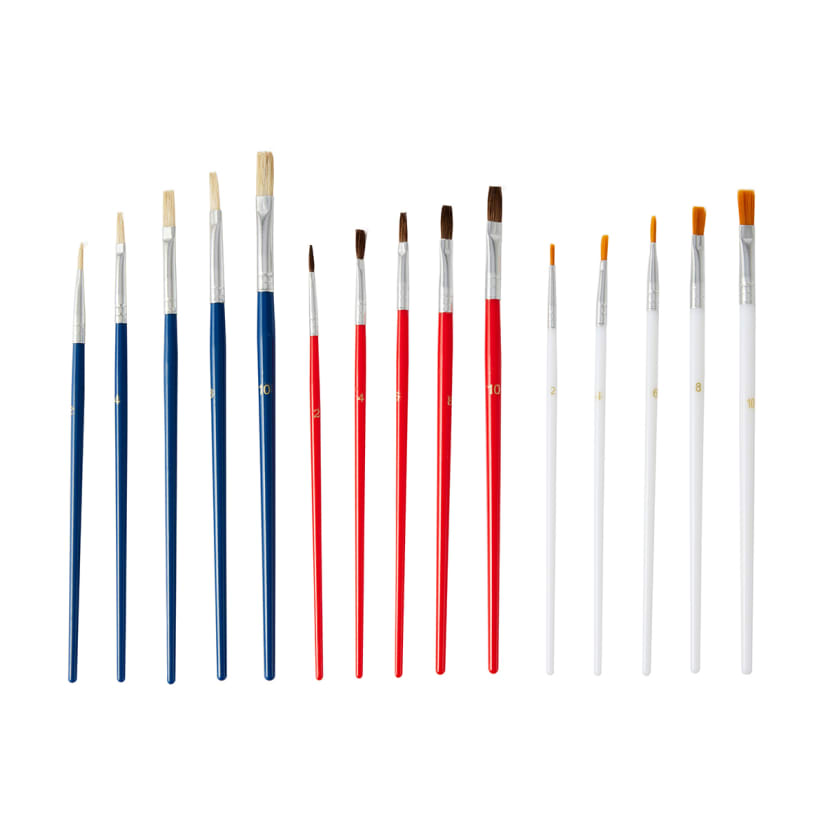 15 Pack Flat Paint Brushes Kmart