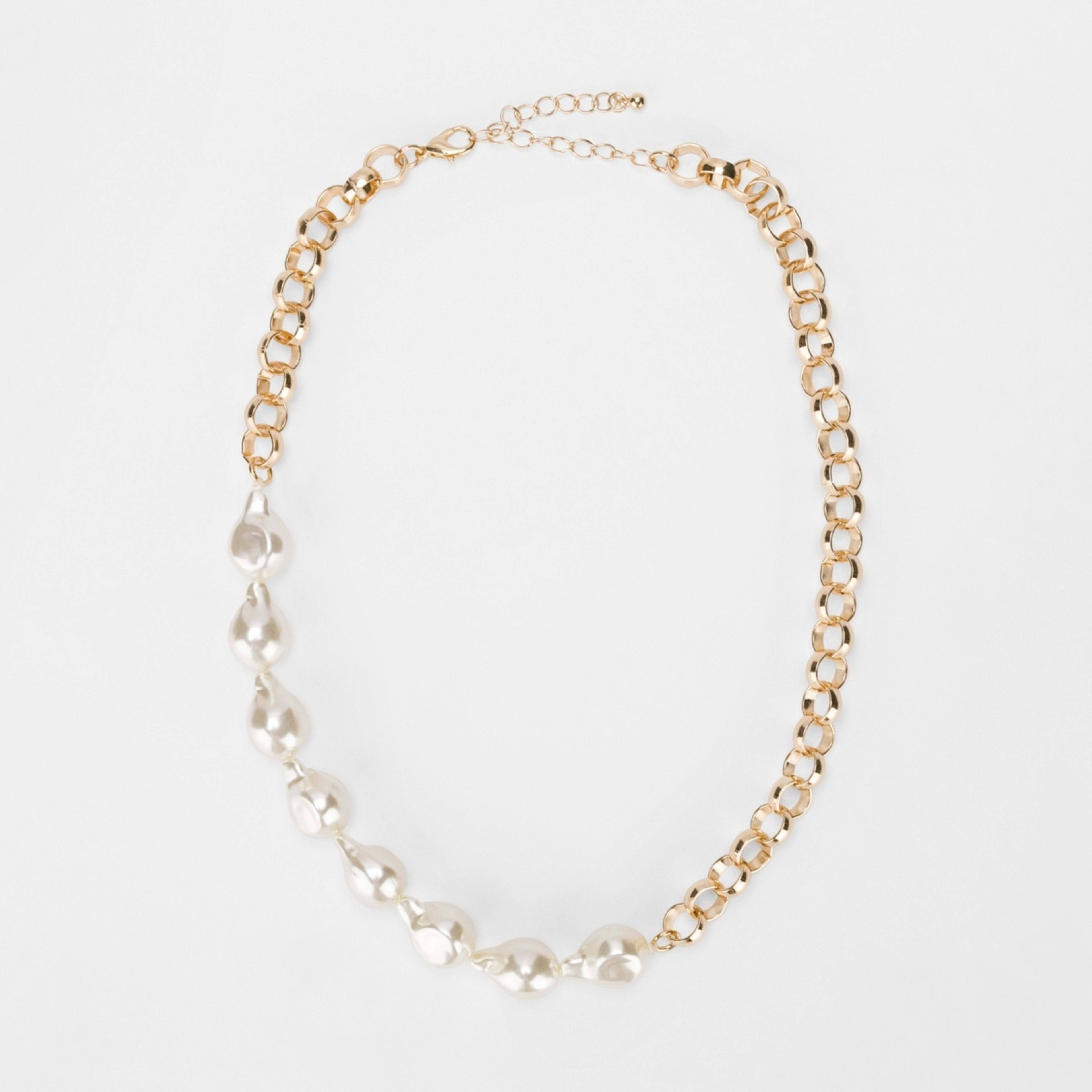 Chain and Faux Pearl Necklace Gold Tone Kmart NZ