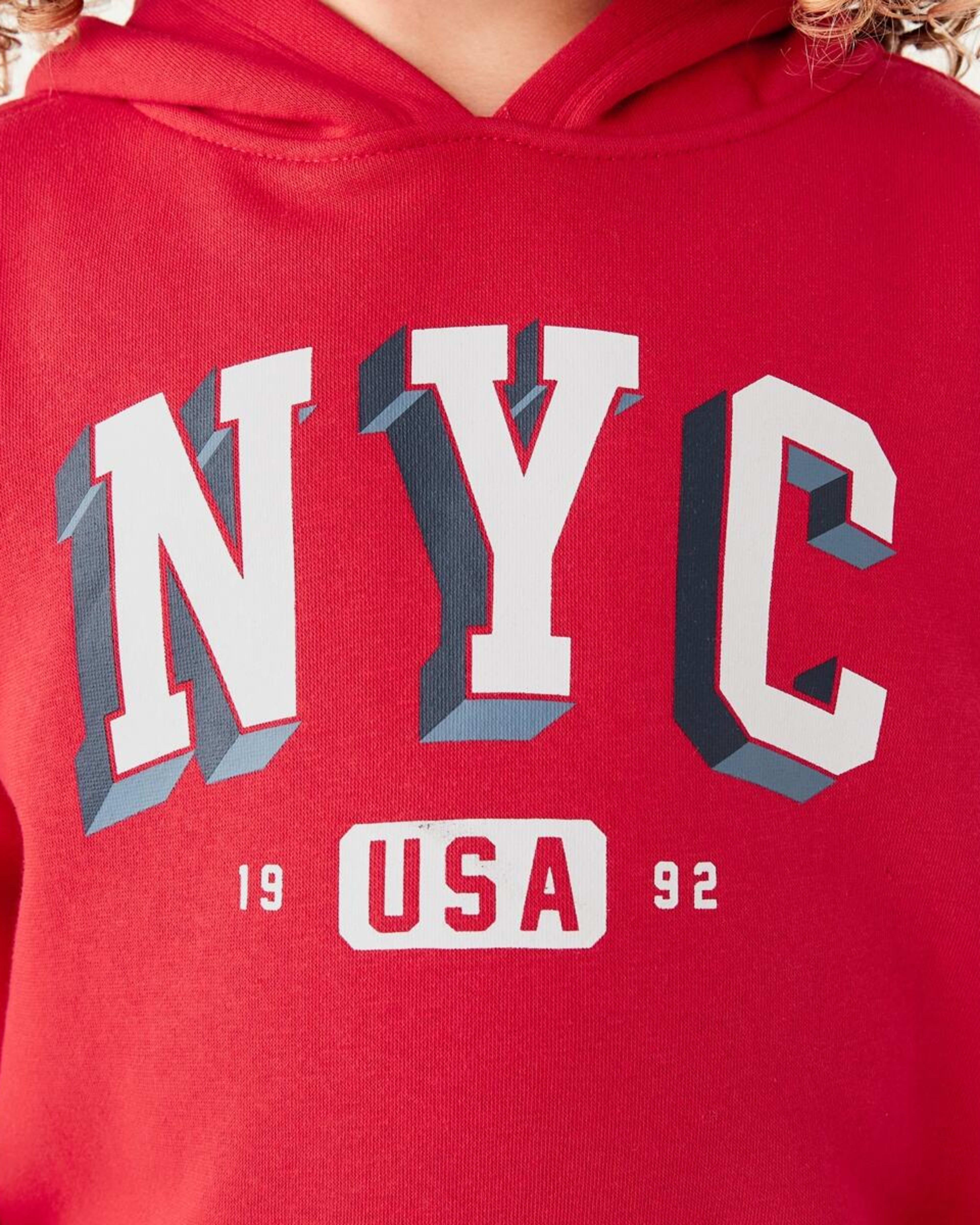 4 Print Hoodie Red Varsty, 4 of 8