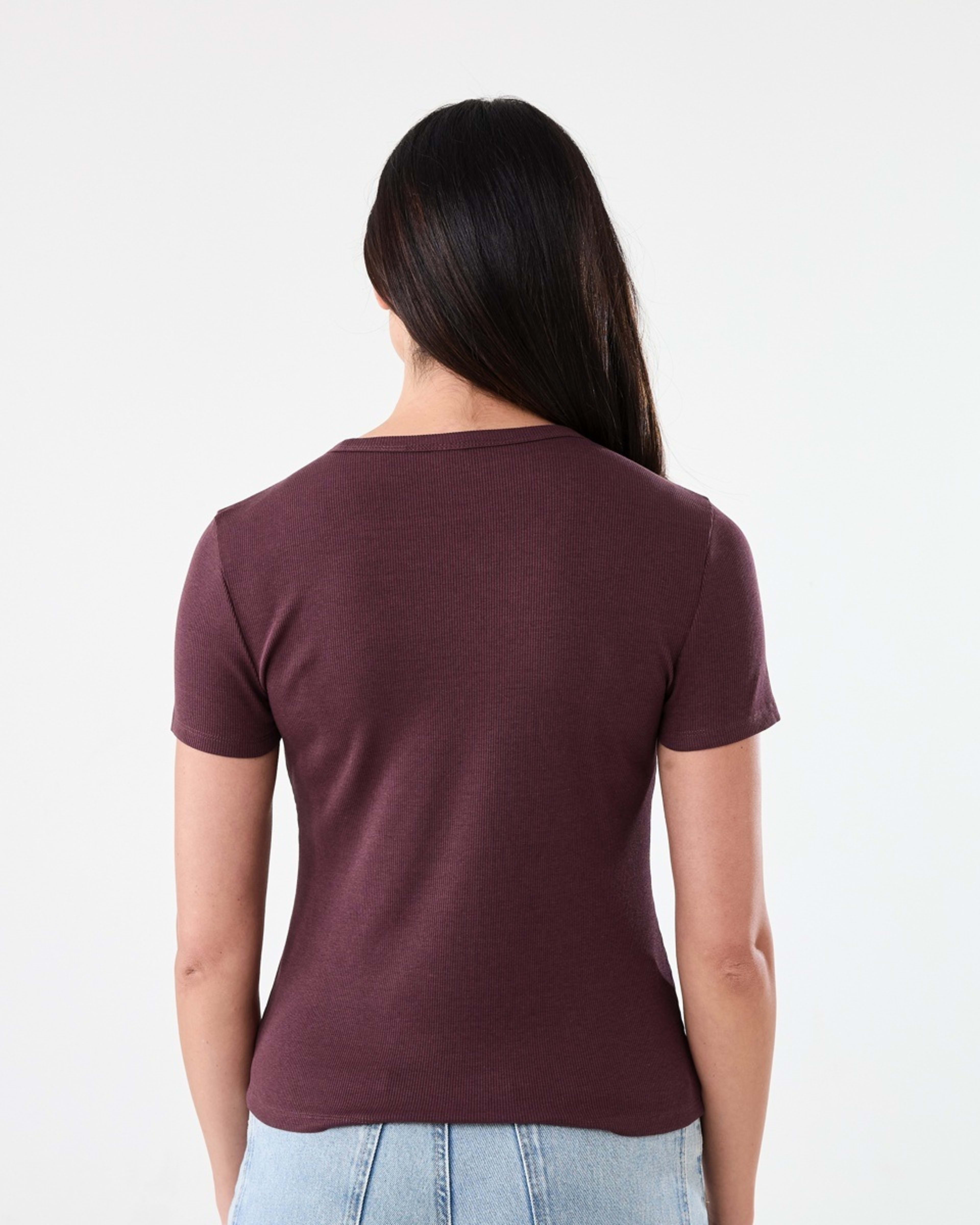 3 Short Sleeve Rib Crew Neck T-shirt WARM MULBERRY, 3 of 5