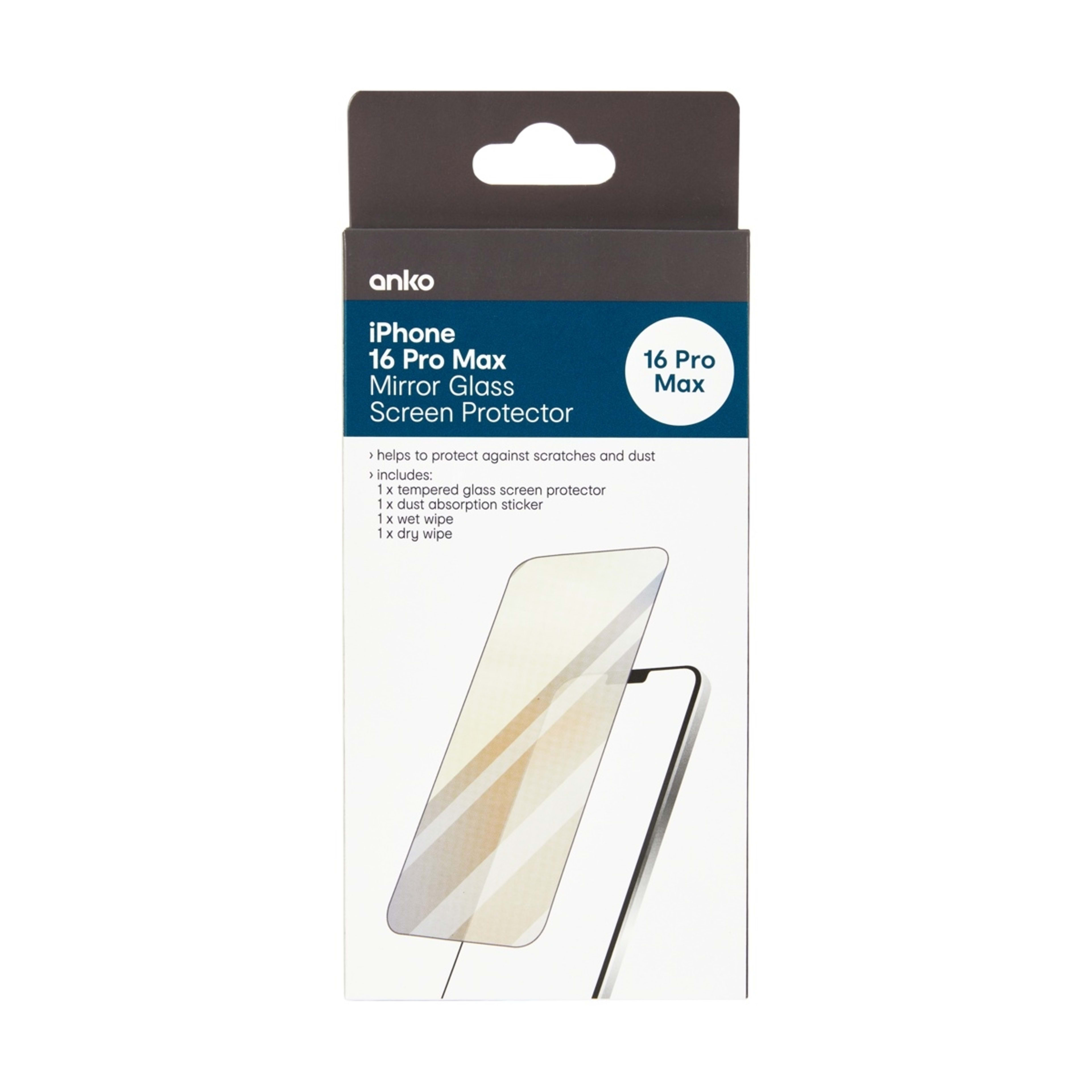 1 iPhone 16 Pro Max Mirror Glass Screen Protector