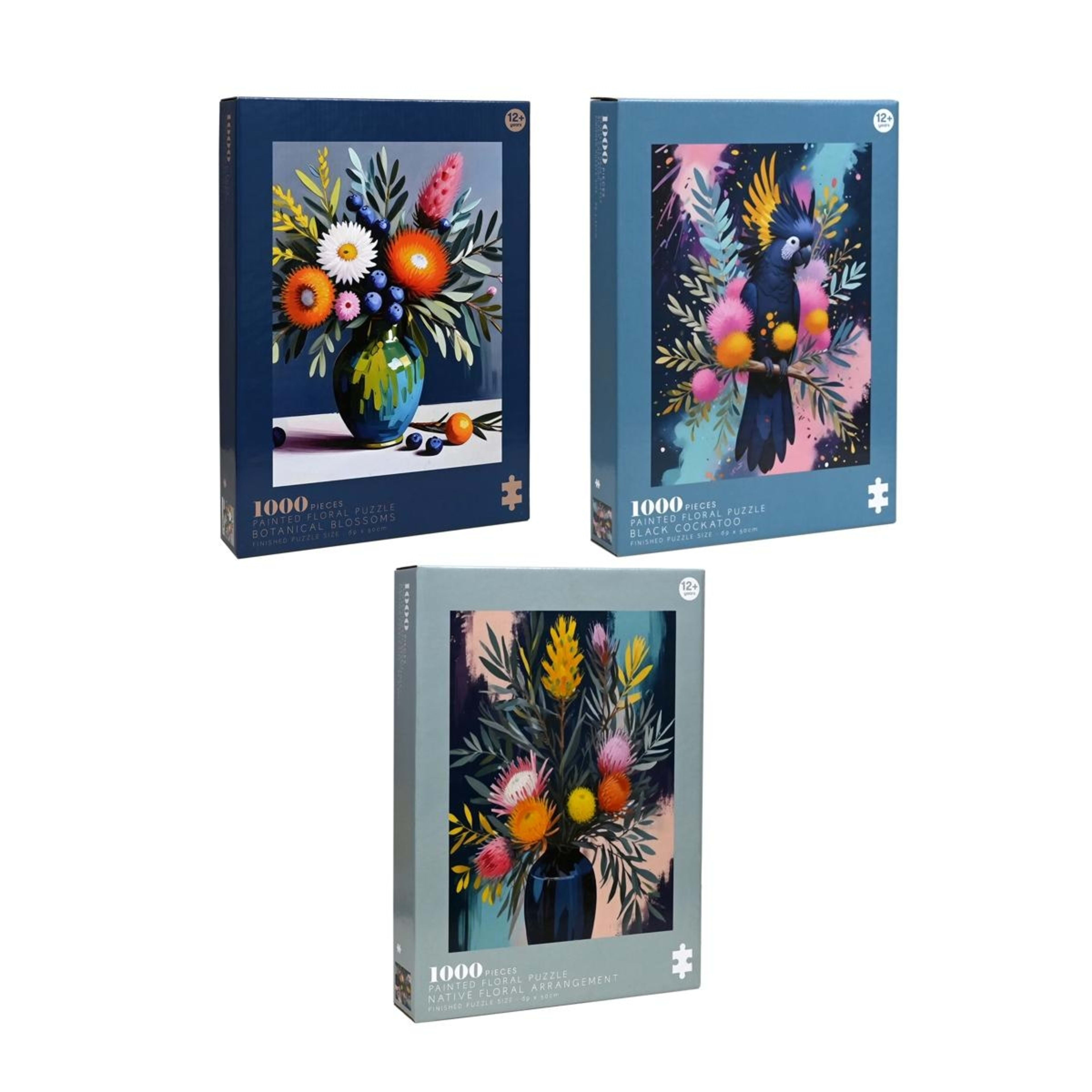 1 1000 Piece Painted Floral Puzzle - Assorted
