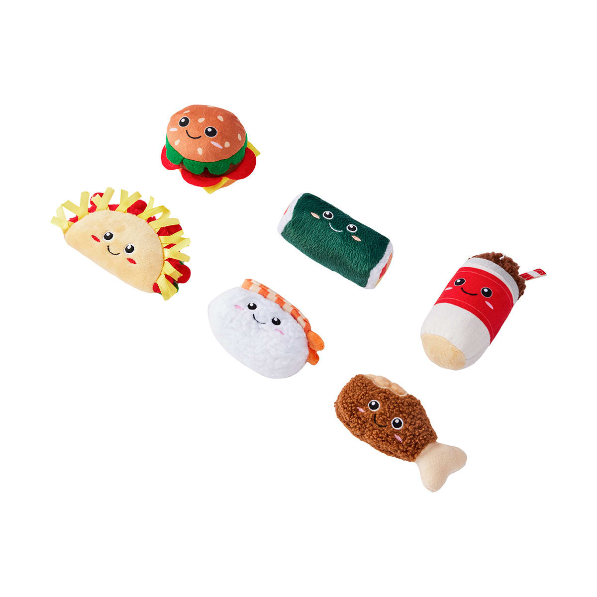 Cat Toy Plush Food 6 Pack Kmart