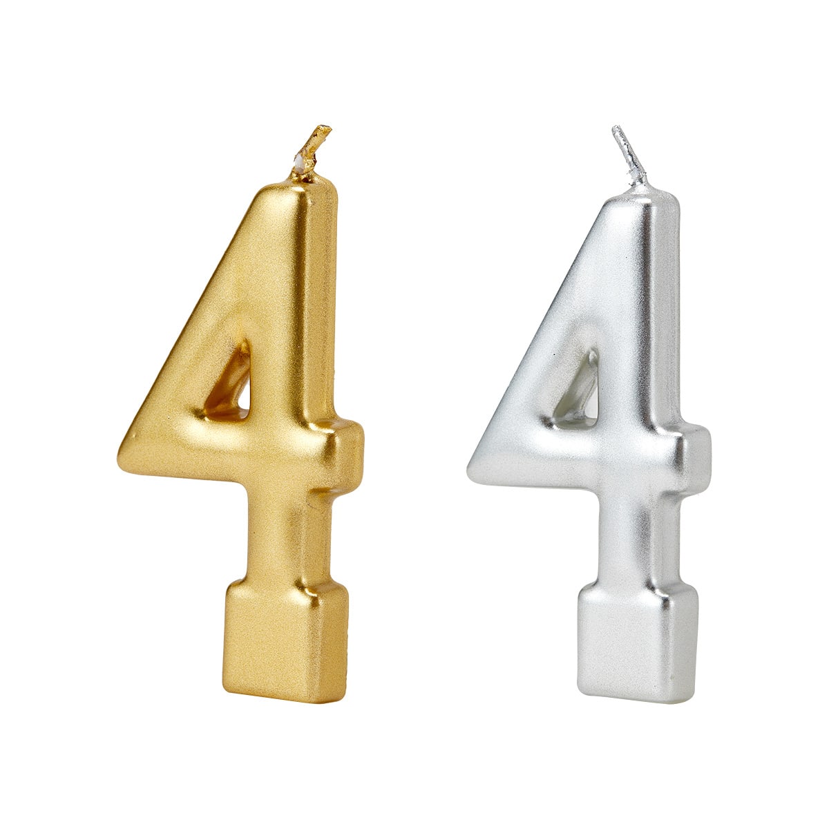 Metallic Candle Number 4 Assorted Kmart