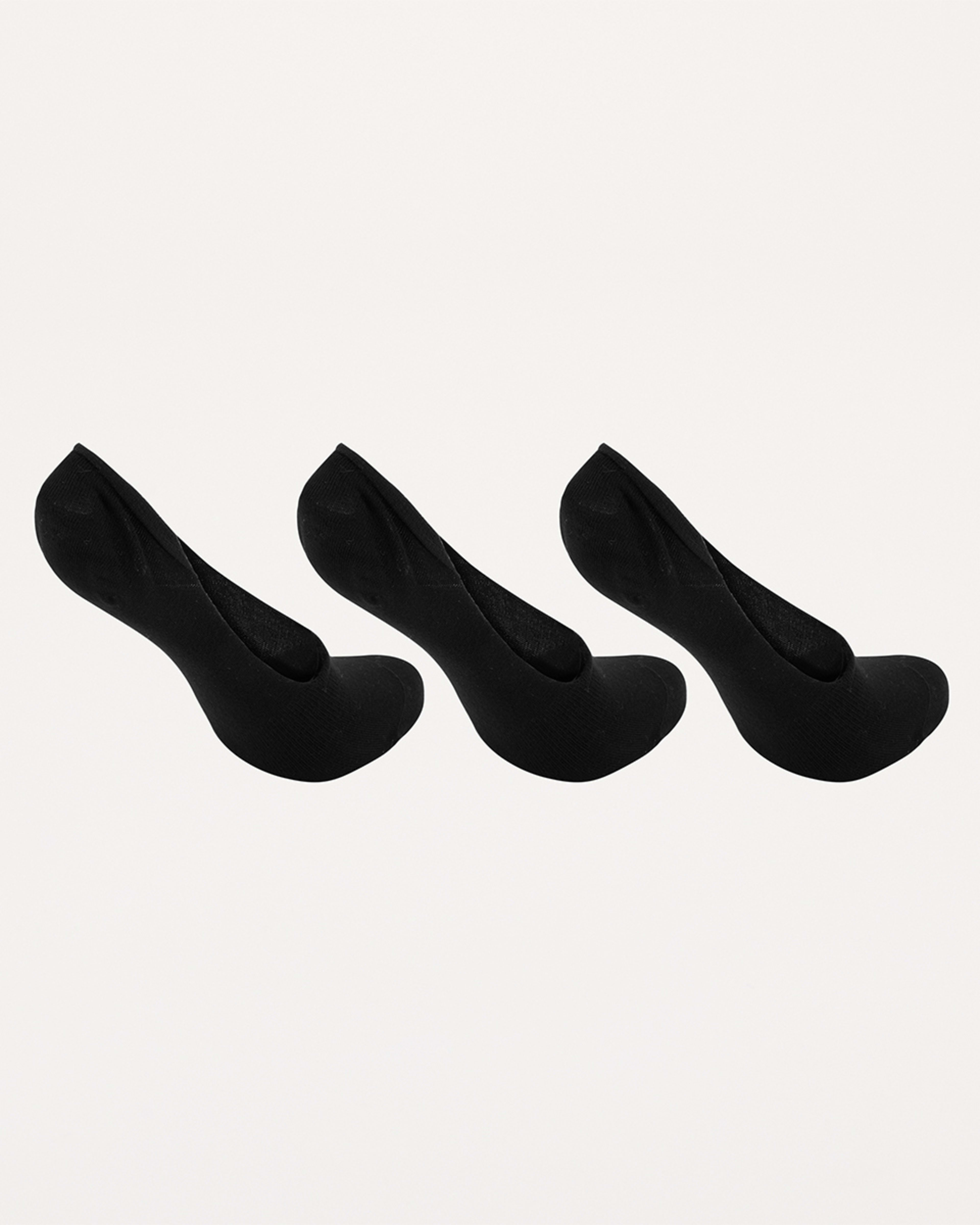 2 3 Pack Bamboo Footlets Black, 2 of 3