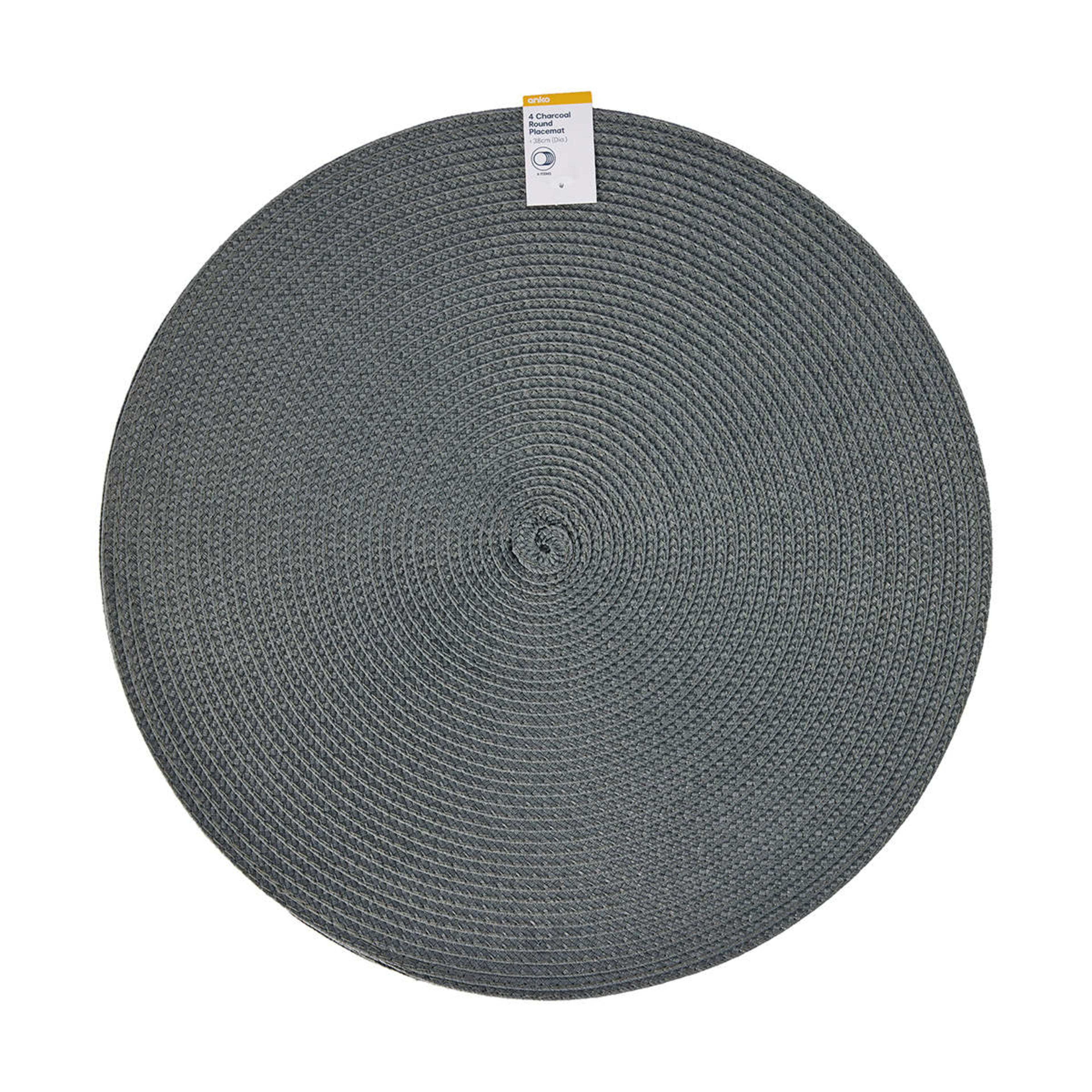 4 Pack Charcoal Round Placemats Kmart